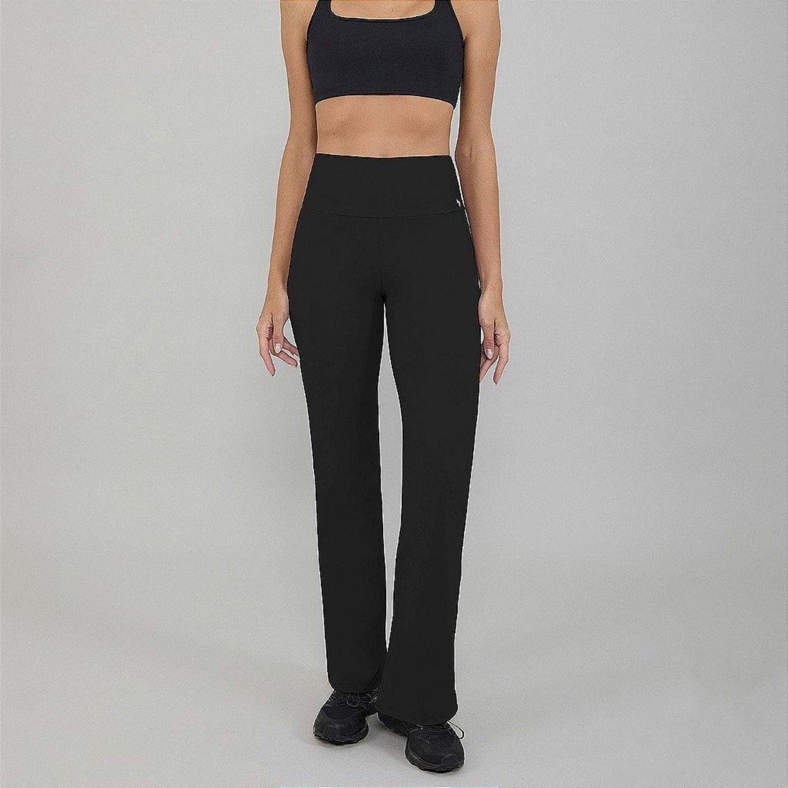 Legging Alto Giro Reta Comfort PR26 Preto Preto
