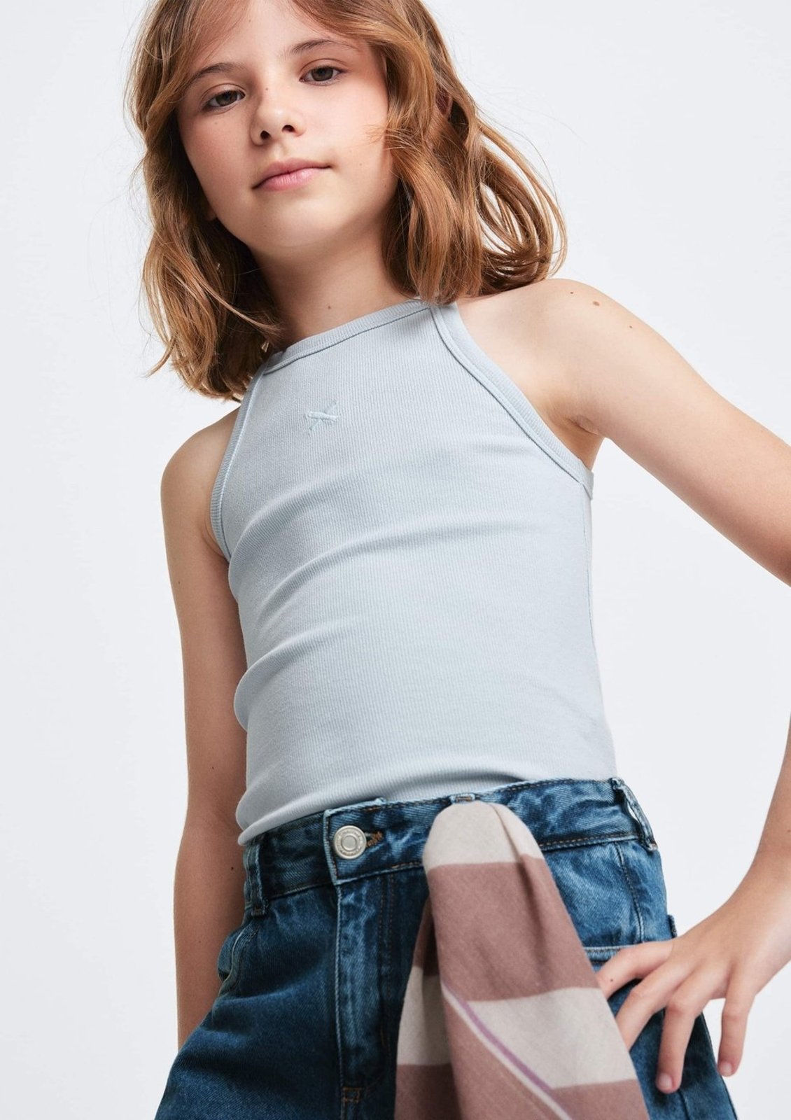 Infantil - Regata Menina Em Ribana Drop Brasil Hering