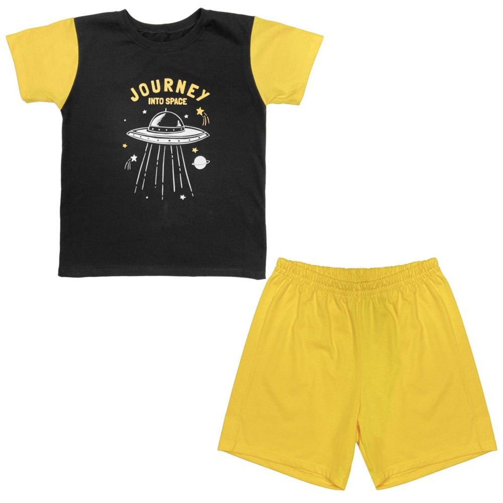 Pijama Juvenil Look Jeans Space Curto Amarelo
