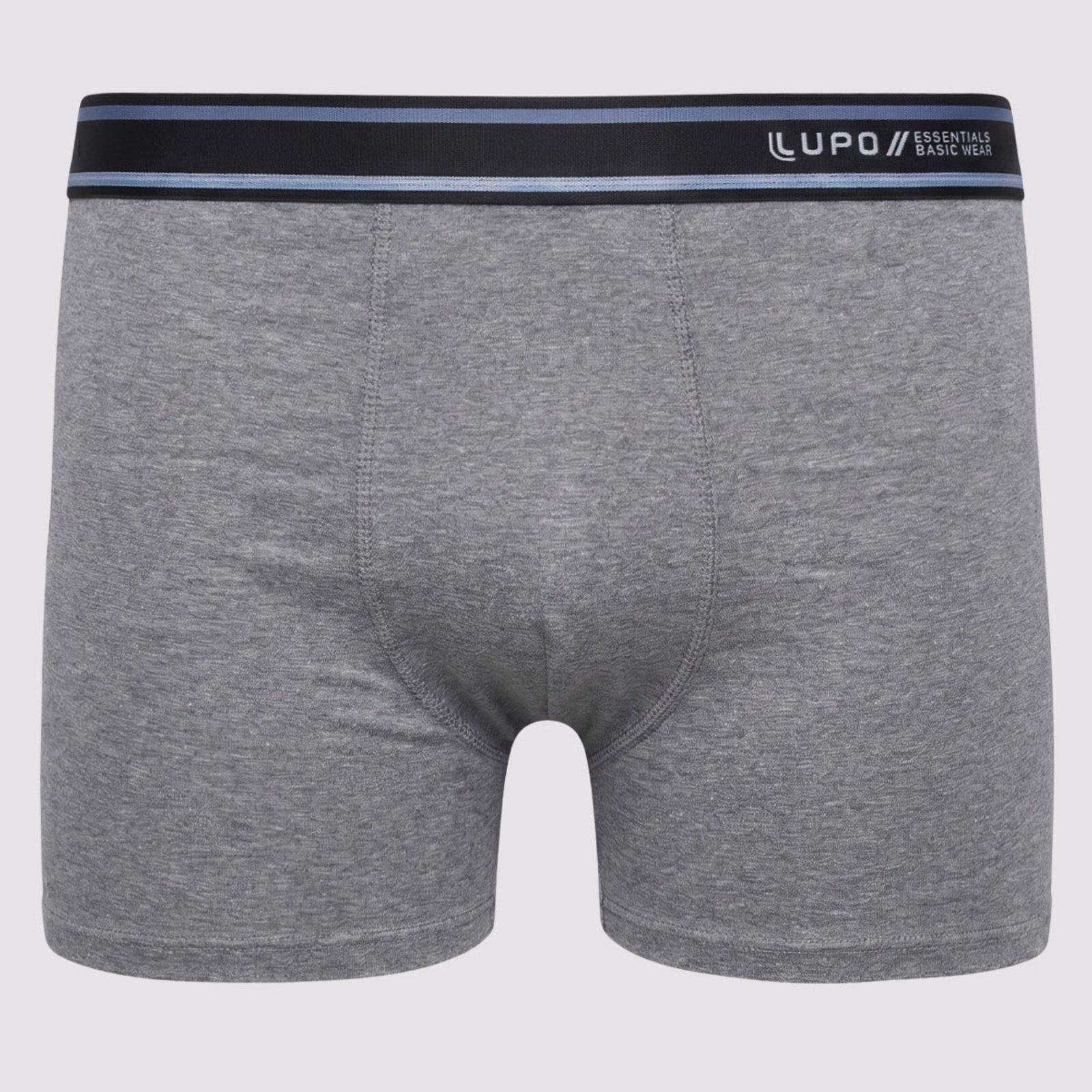 Cueca Lupo Boxer Logo Algodão com Elastano Cinza
