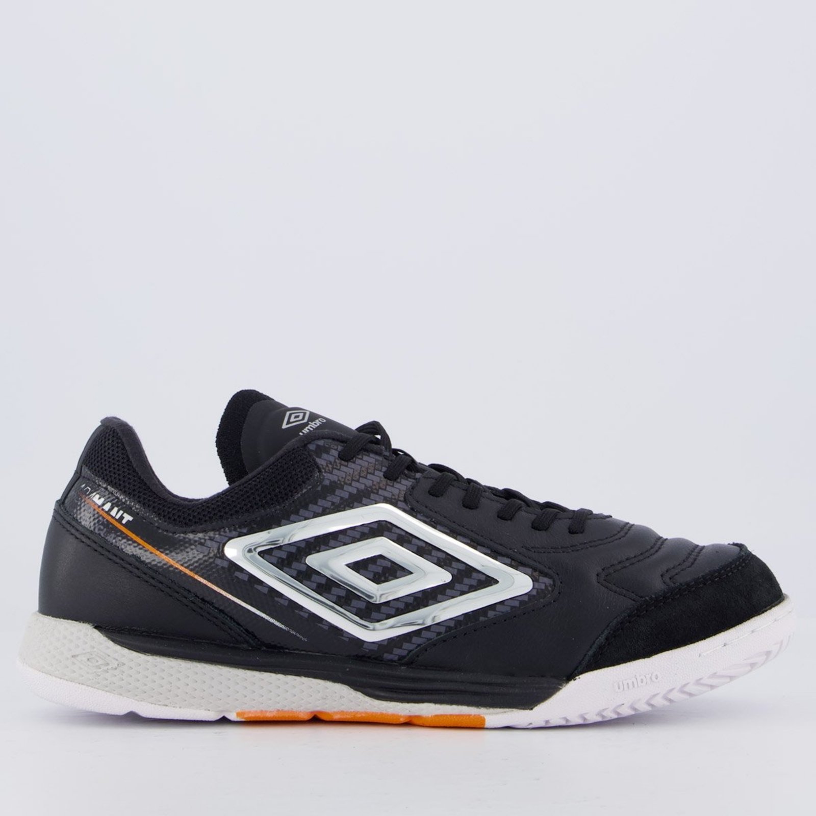 Chuteira Umbro Adamant Master Class Club Futsal Preta e Cinza