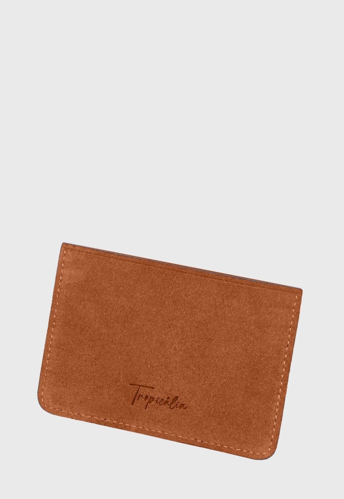 Vista 3 Porta-Cartão Couro Mariart Babaçu Suede Mariart caramelo