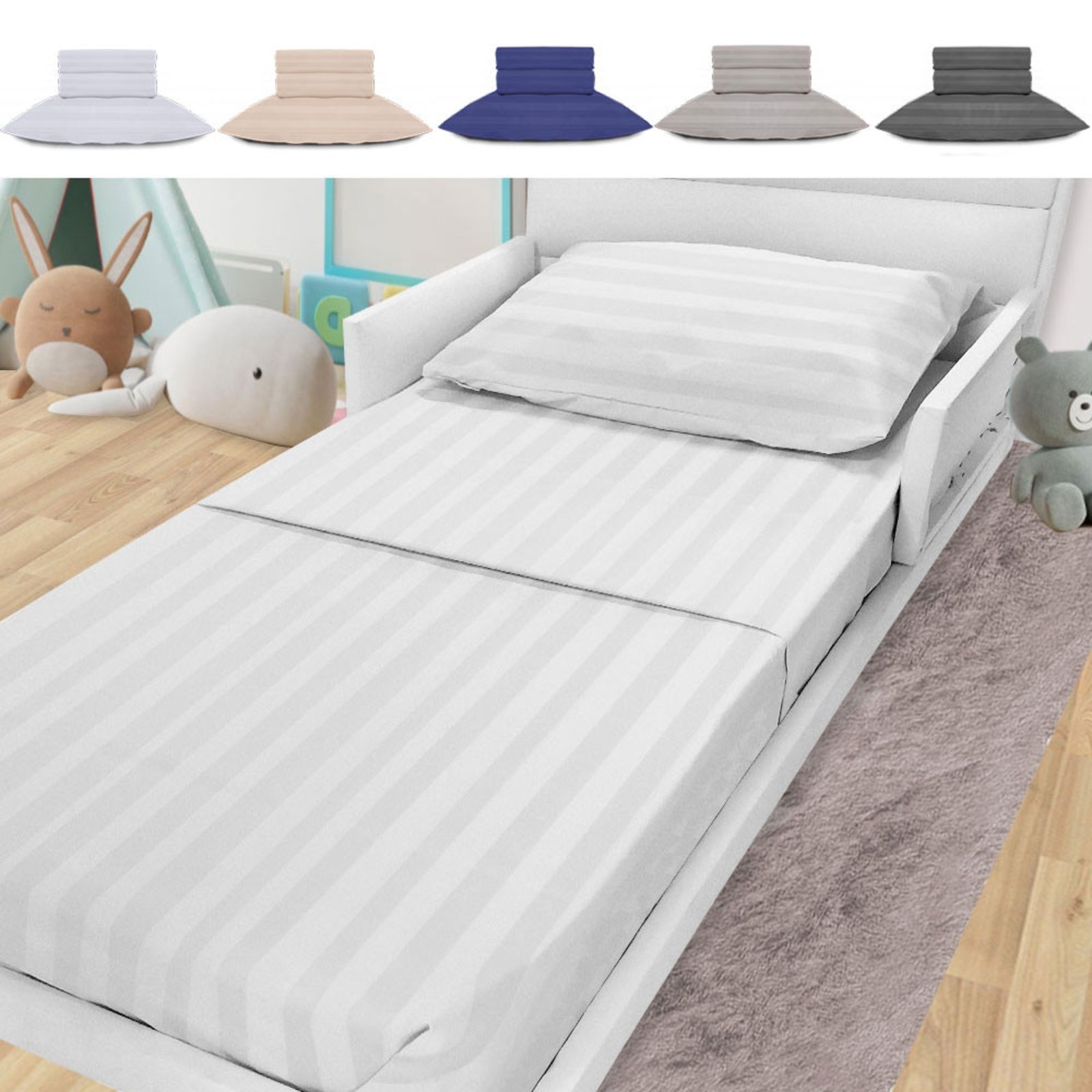 Jogo De Cama Lençol Para Mini Cama Montessoriana 100 Algodão Percal 300 Fios Premium 68x148cm BF Colchões