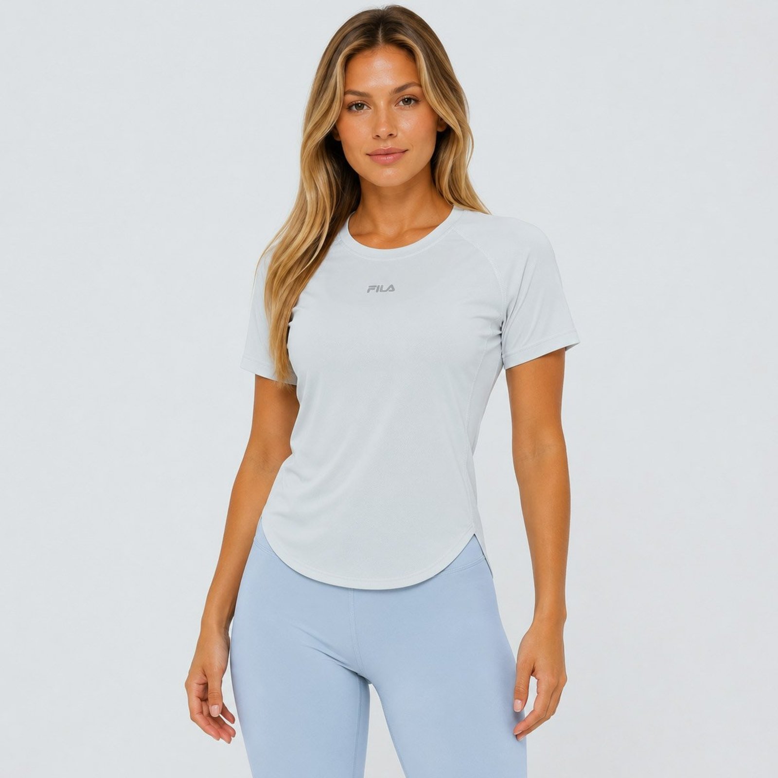 Camiseta Fila Bio III Feminina Cinza Claro