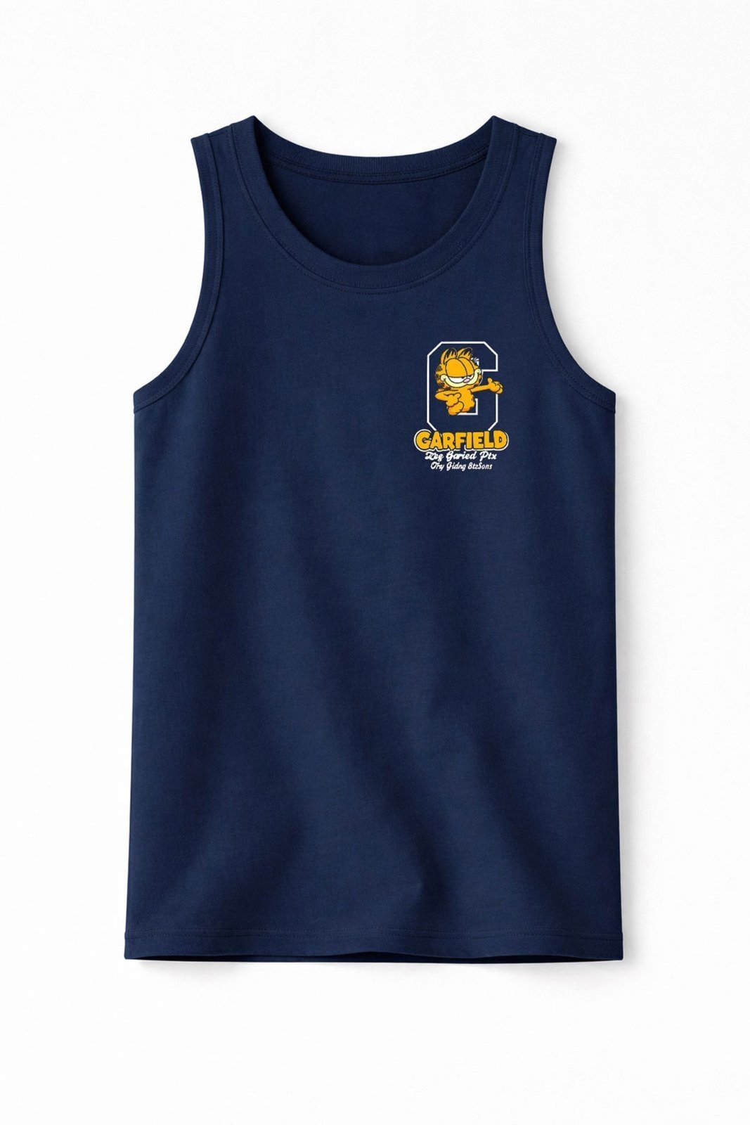 Infantil - Camiseta Regata Masculina Algodão Marinho - Gato - Babei no Look