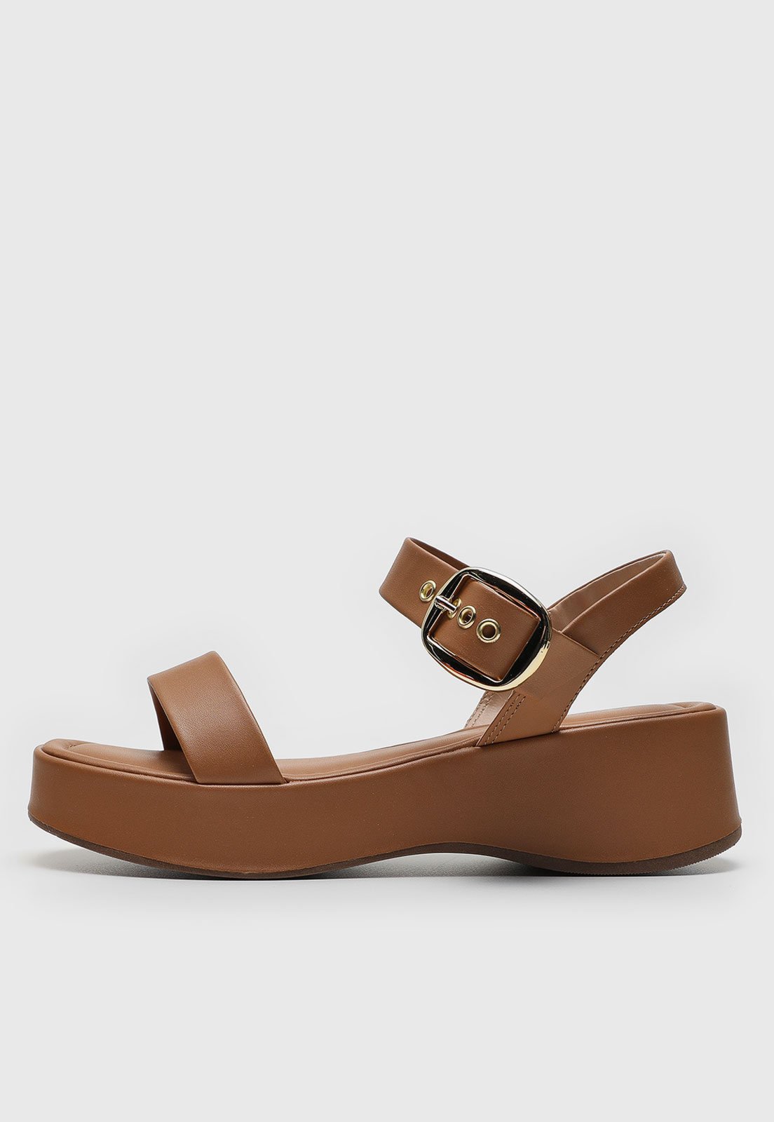 Sandália Flatform Via Uno Lisa Caramelo