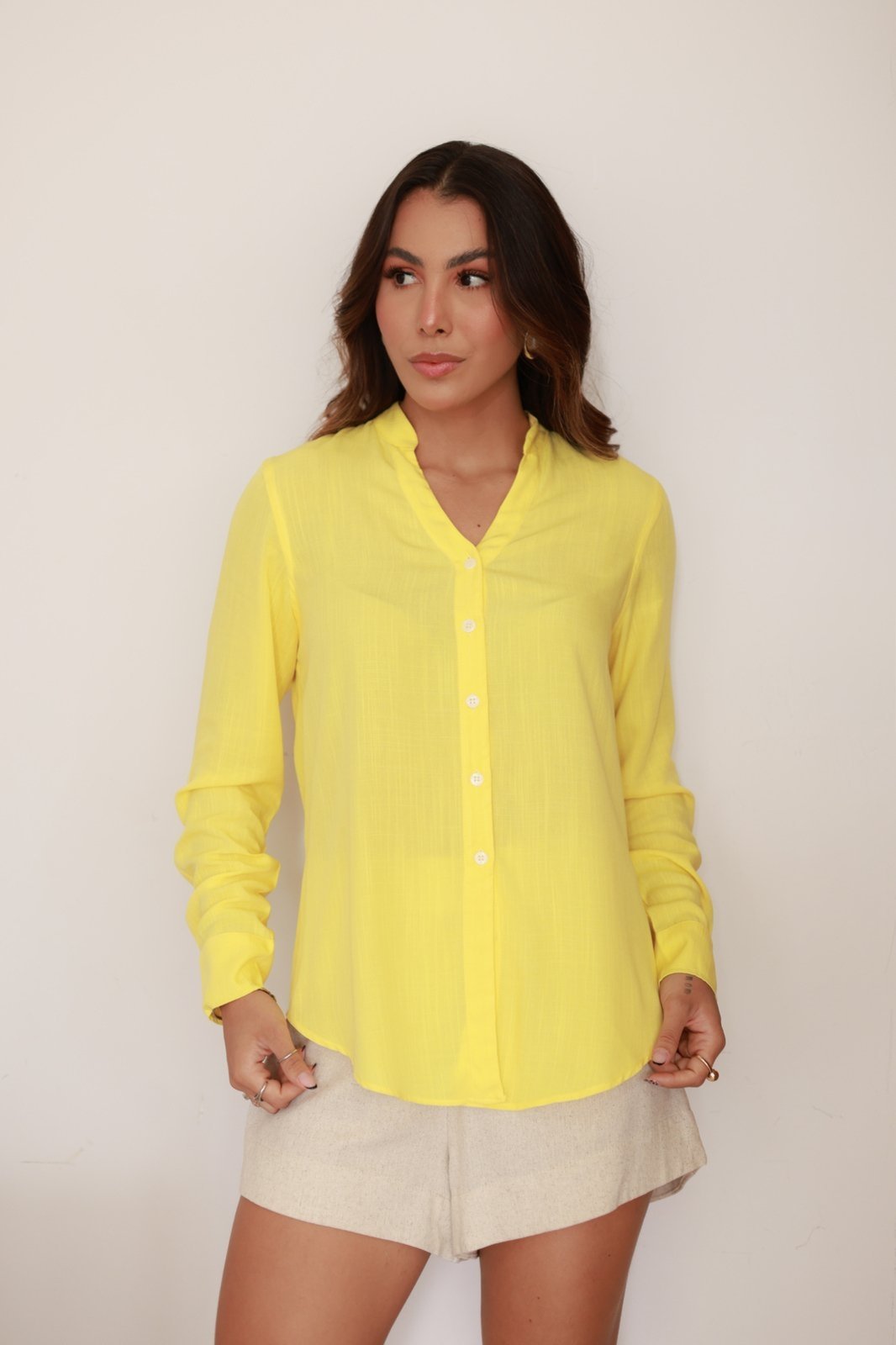 Camisa Feminina Ícone Fashion Gola V Siciliano