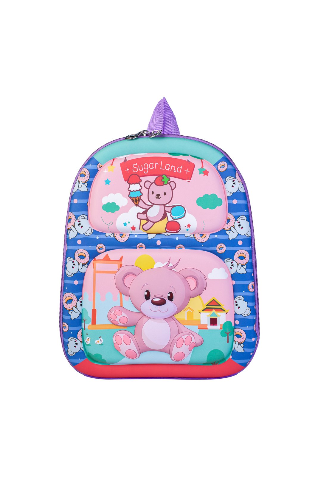 Vista 2 Infantil - Mochila baby alto relevo 12" 55872 - Urso" Enluaze roxo Enluaze roxo