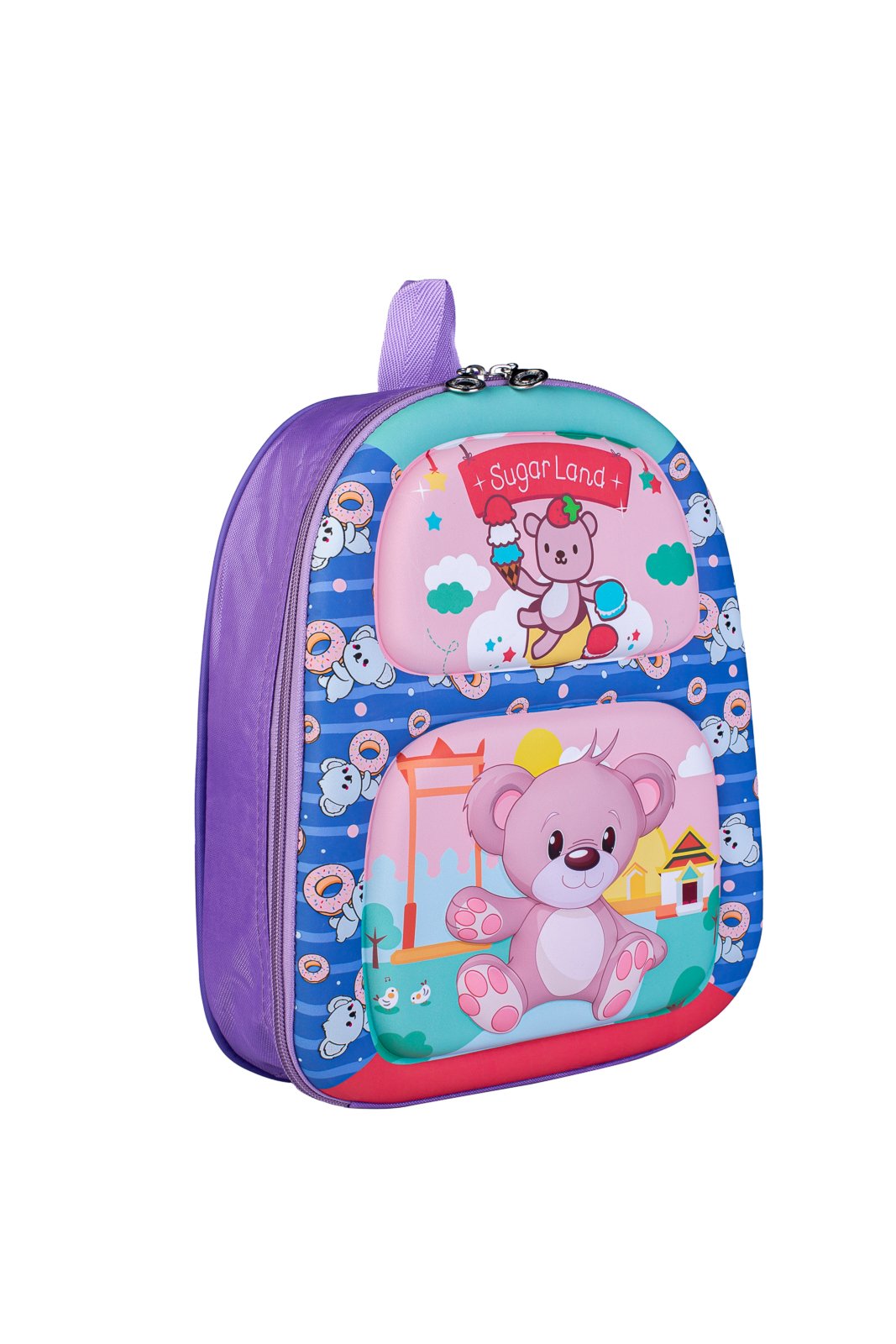 Vista 3 Infantil - Mochila baby alto relevo 12" 55872 - Urso" Enluaze roxo Enluaze roxo