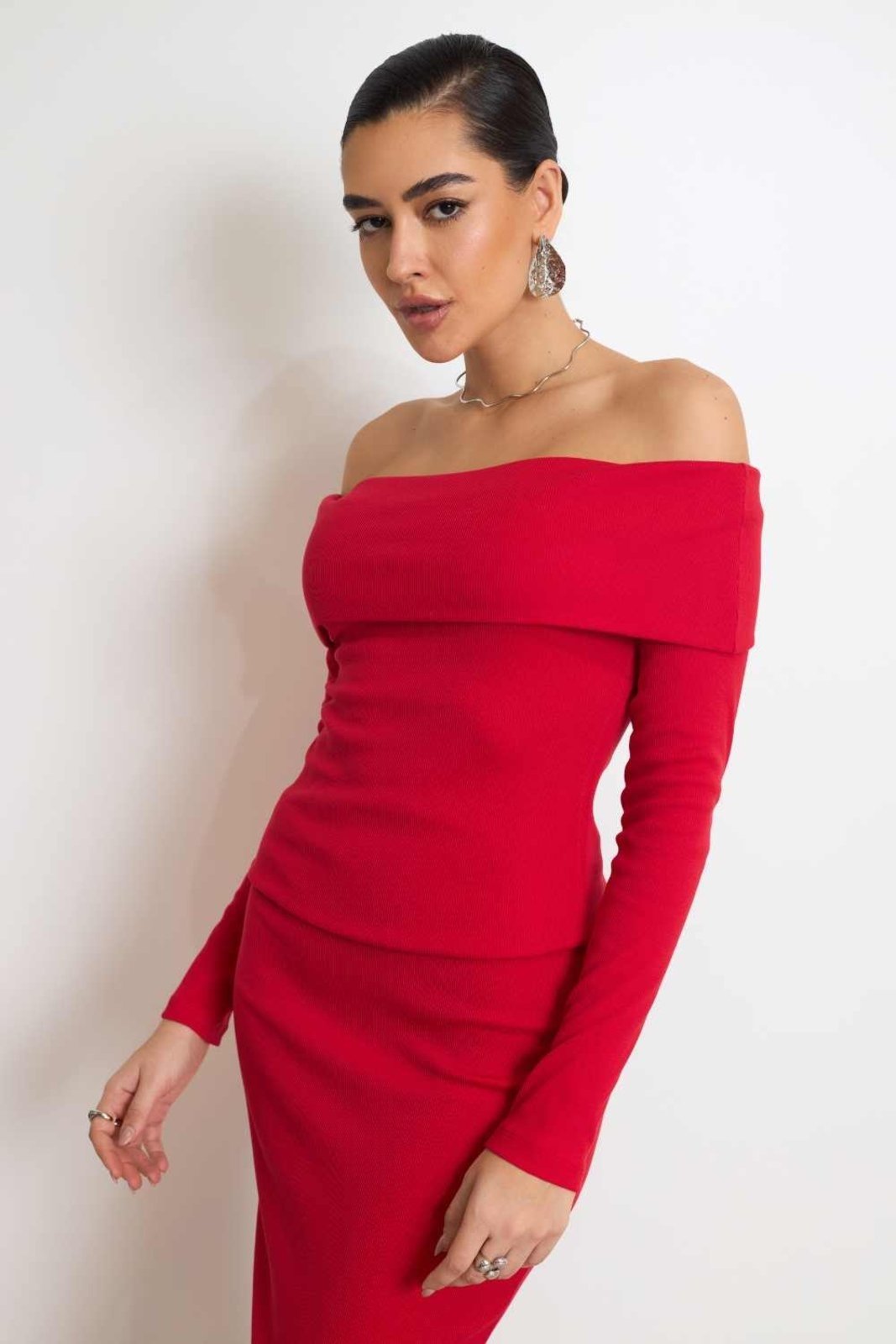 Vista 2 Blusa Vanibele Malha Vermelha vermelho Vanibele vermelho