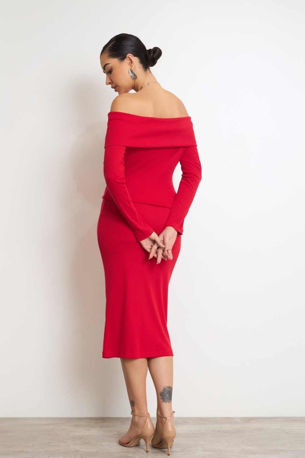 Vista 3 Blusa Vanibele Malha Vermelha vermelho Vanibele vermelho