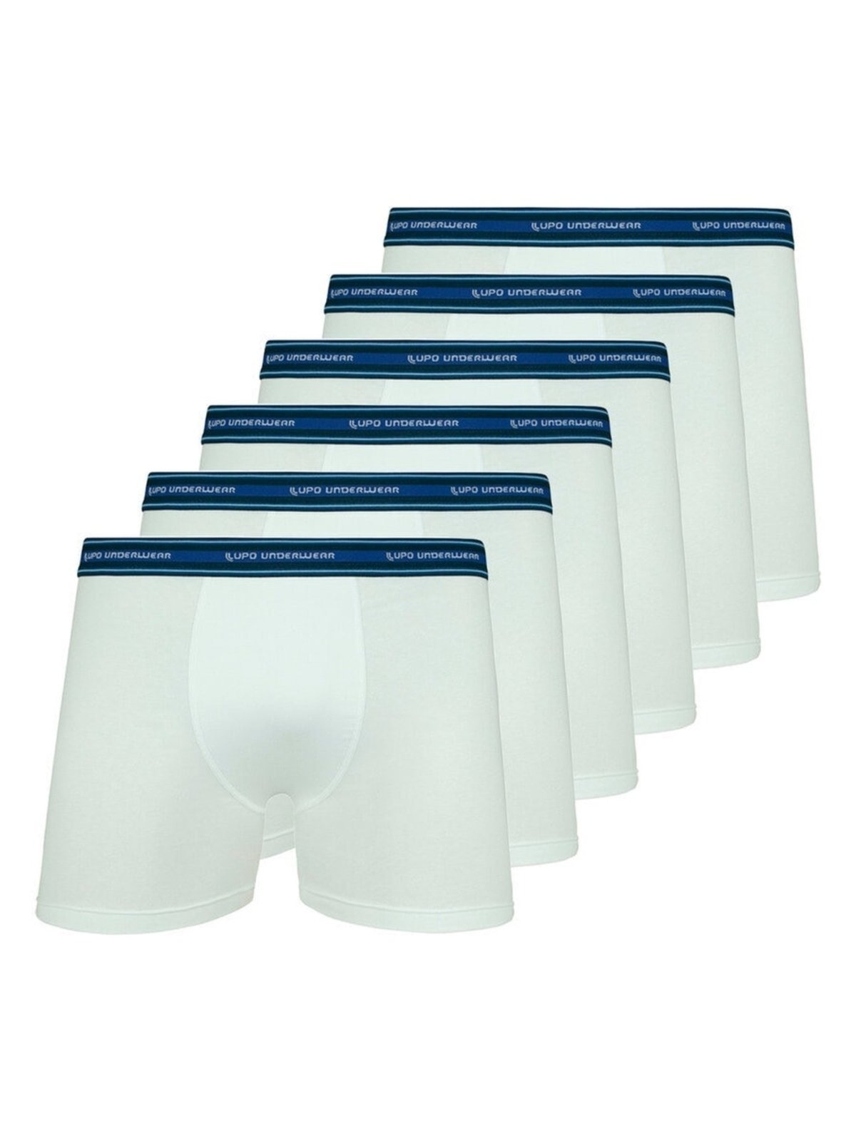 Kit com 6 Cuecas Boxer Lupo 523-003 Branco