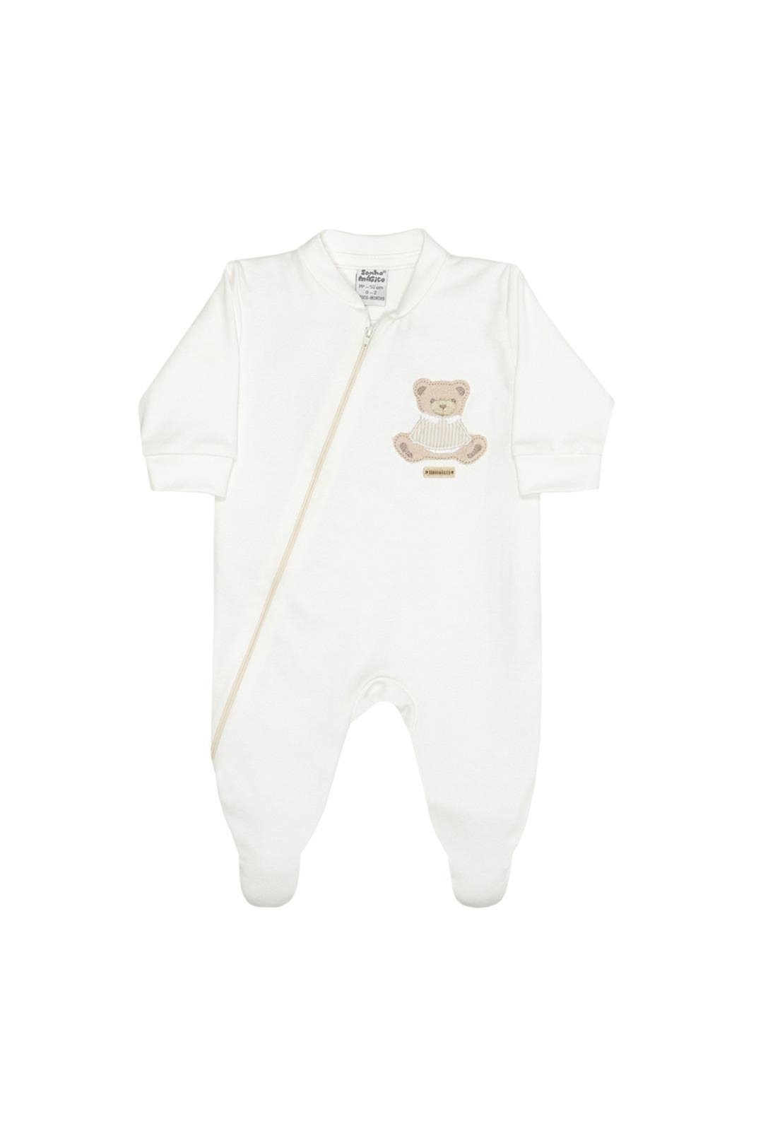 Infantil - Macacão Longo Off White com Zíper Sonho Mágico P Off-white