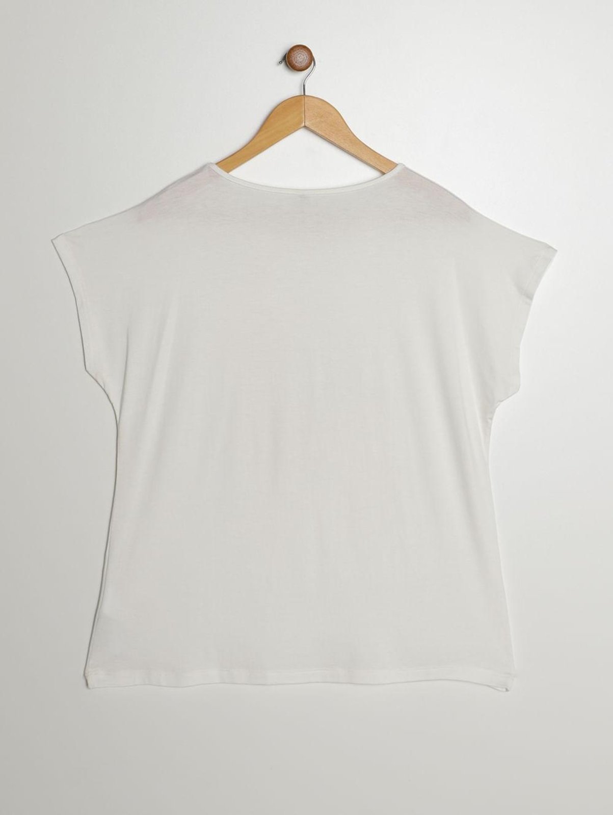 Vista 3 Blusa Silk Floral Manga Curta Plus Size Feminina OFF WHITE Bright Girl'S off-white white Bright Girl'S off-white white