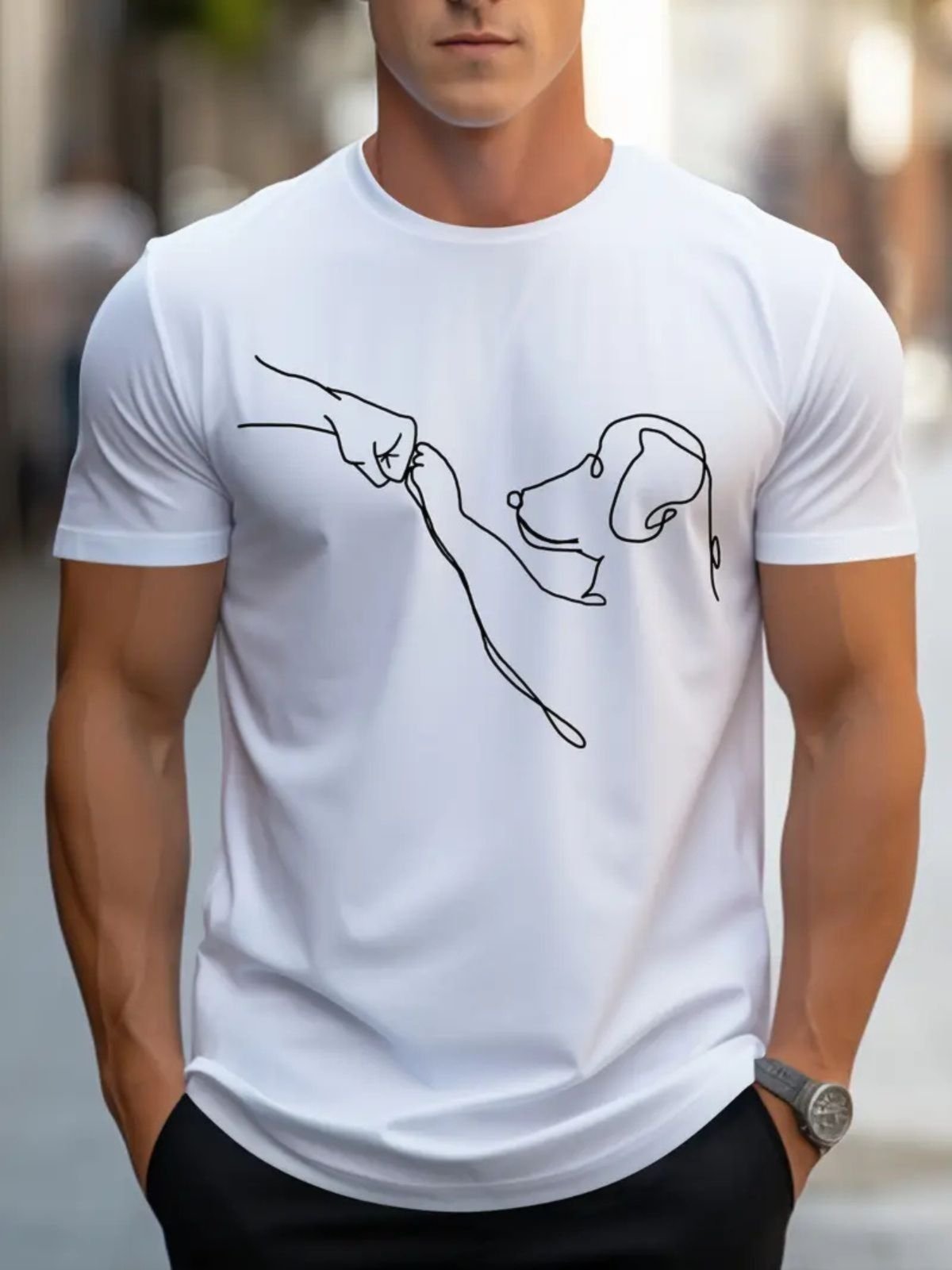 Camiseta Estampada Cachorro Safira Moda Algodão Branca