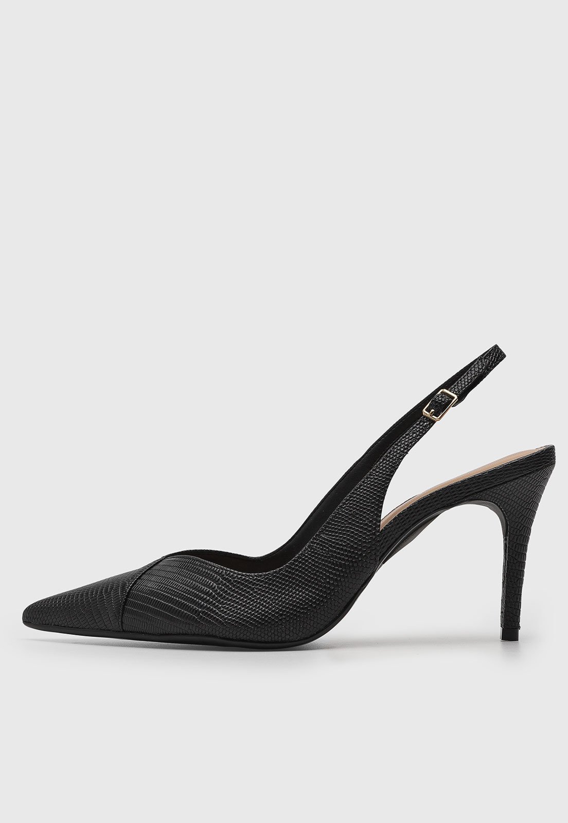 Scarpin Feminino Arezzo Bico Fino Slingback Preto