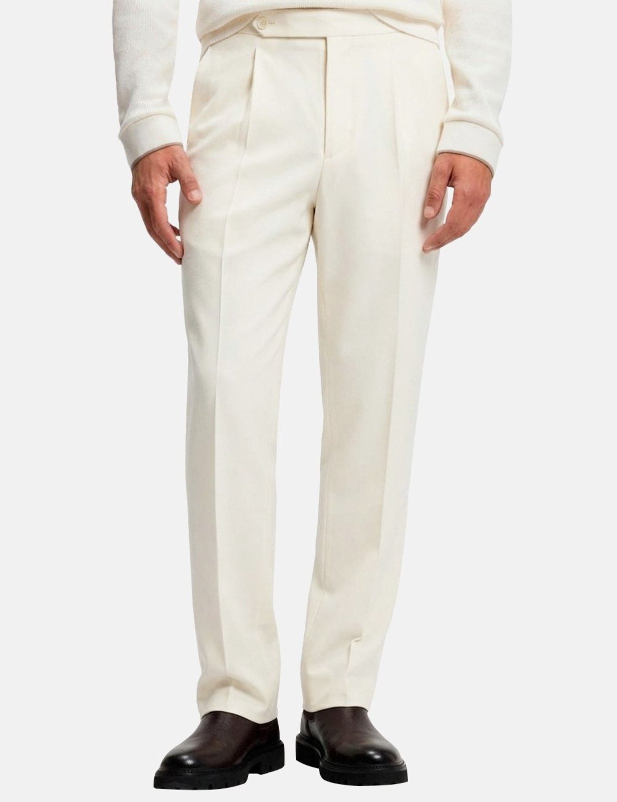 Calça Hugo Boss Masculina Tapered Fit H-Perino-PLDTLWG-263 Off White