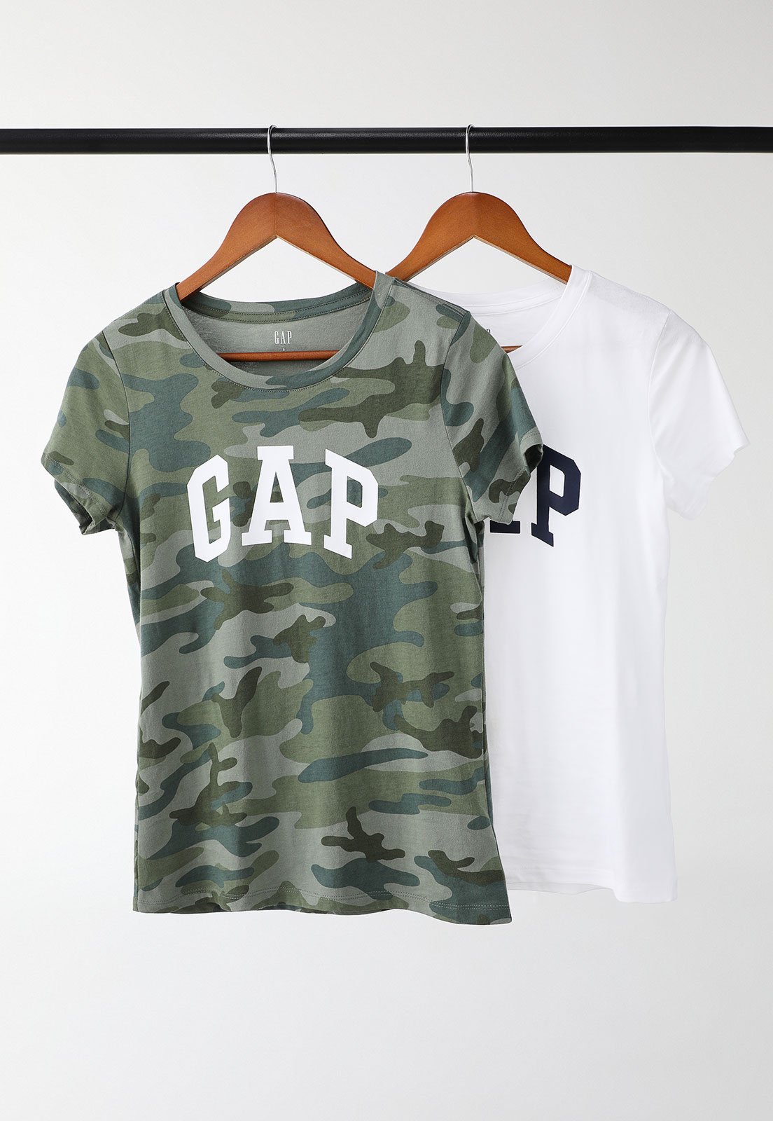 Kit 2pçs Camiseta GAP Slim Logo Verde