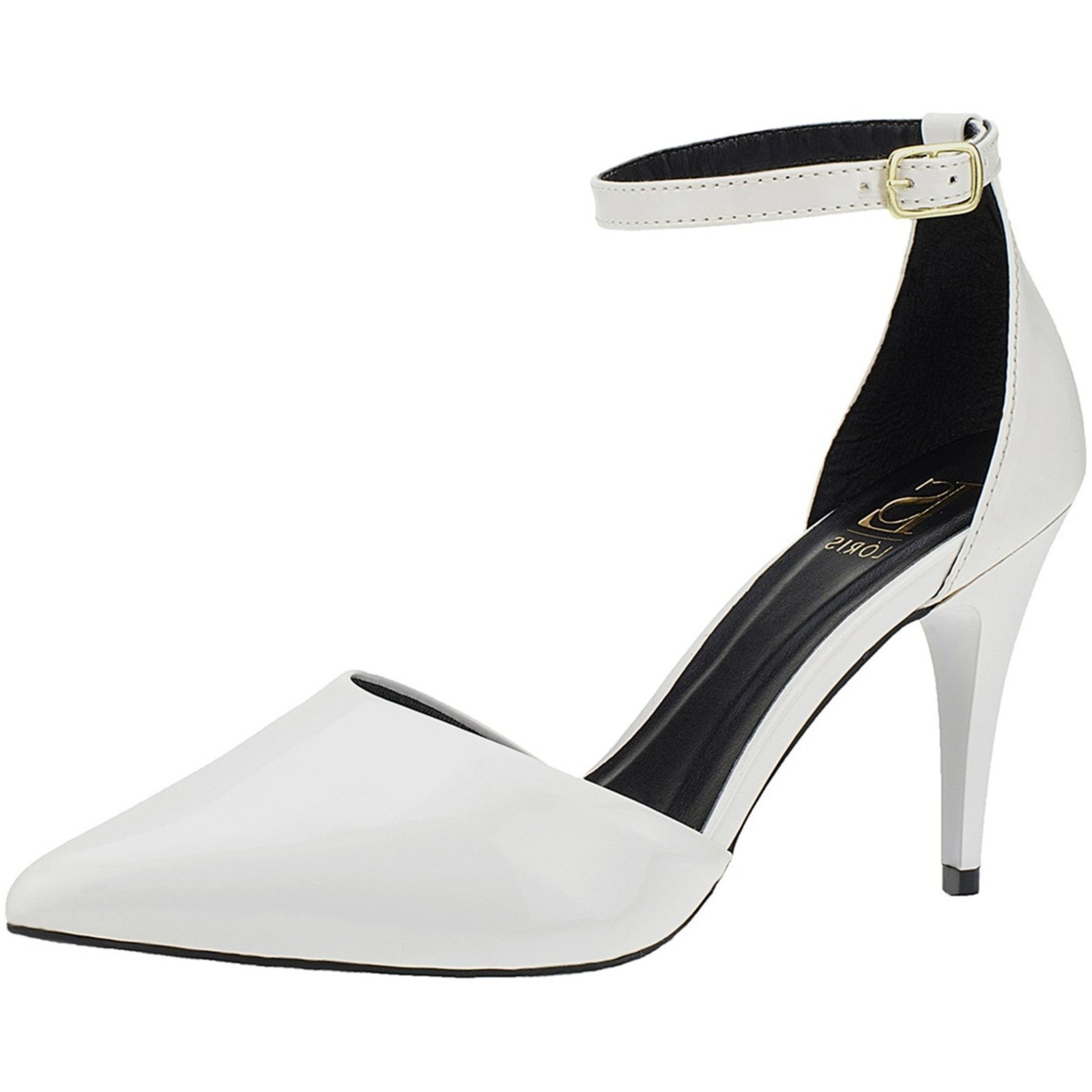 Vista 2 Sandália Salto Alto Lóris Shoes Scarpin de Fivela Sapato Bico Fino Stilleto 9000 branco LÓRIS SHOES branco