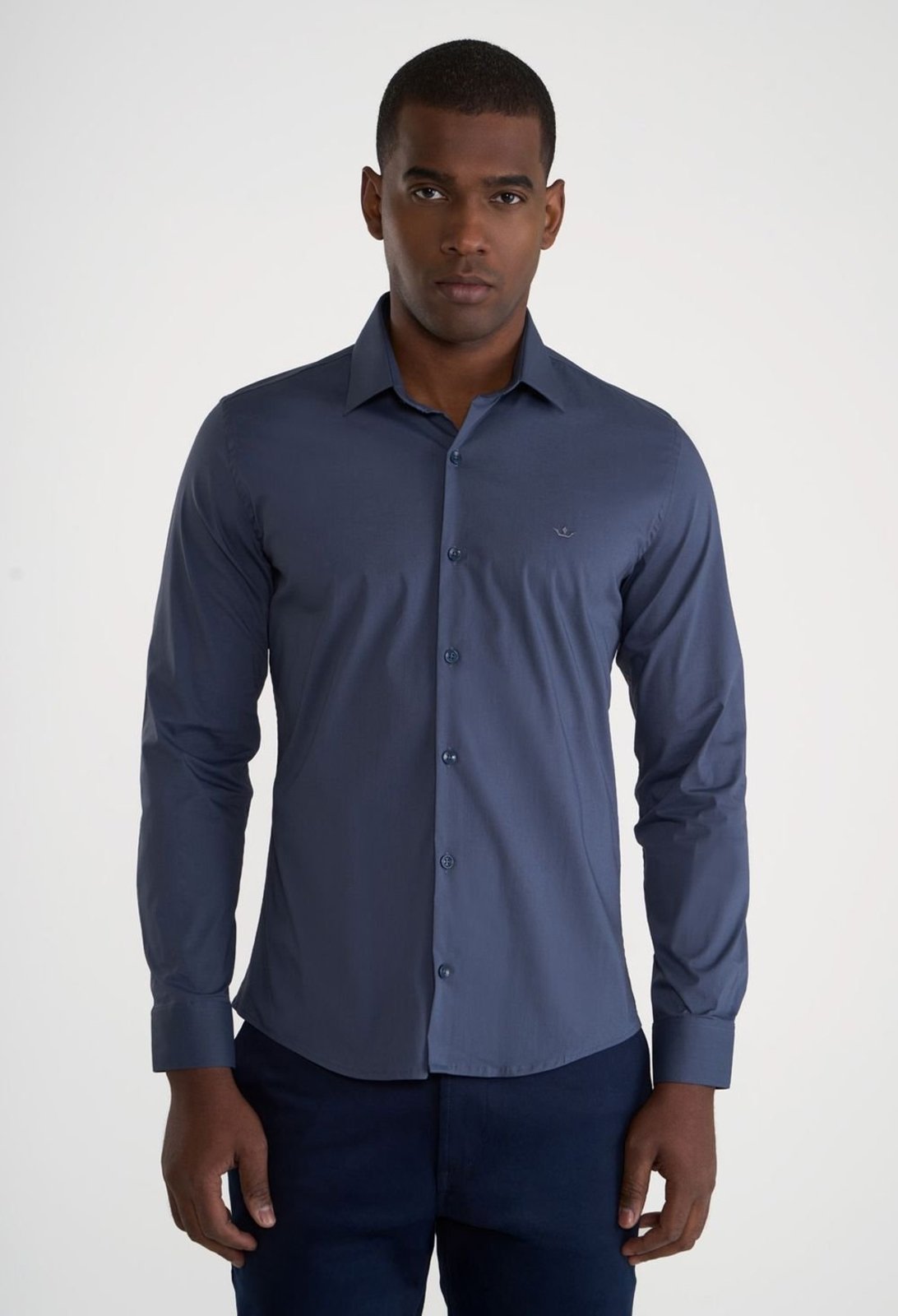 Camisa Slim Docthos Manga Longa Poliamida Camisa Slim Docthos Manga Longa Poliamida 057 Azul Claro Pp