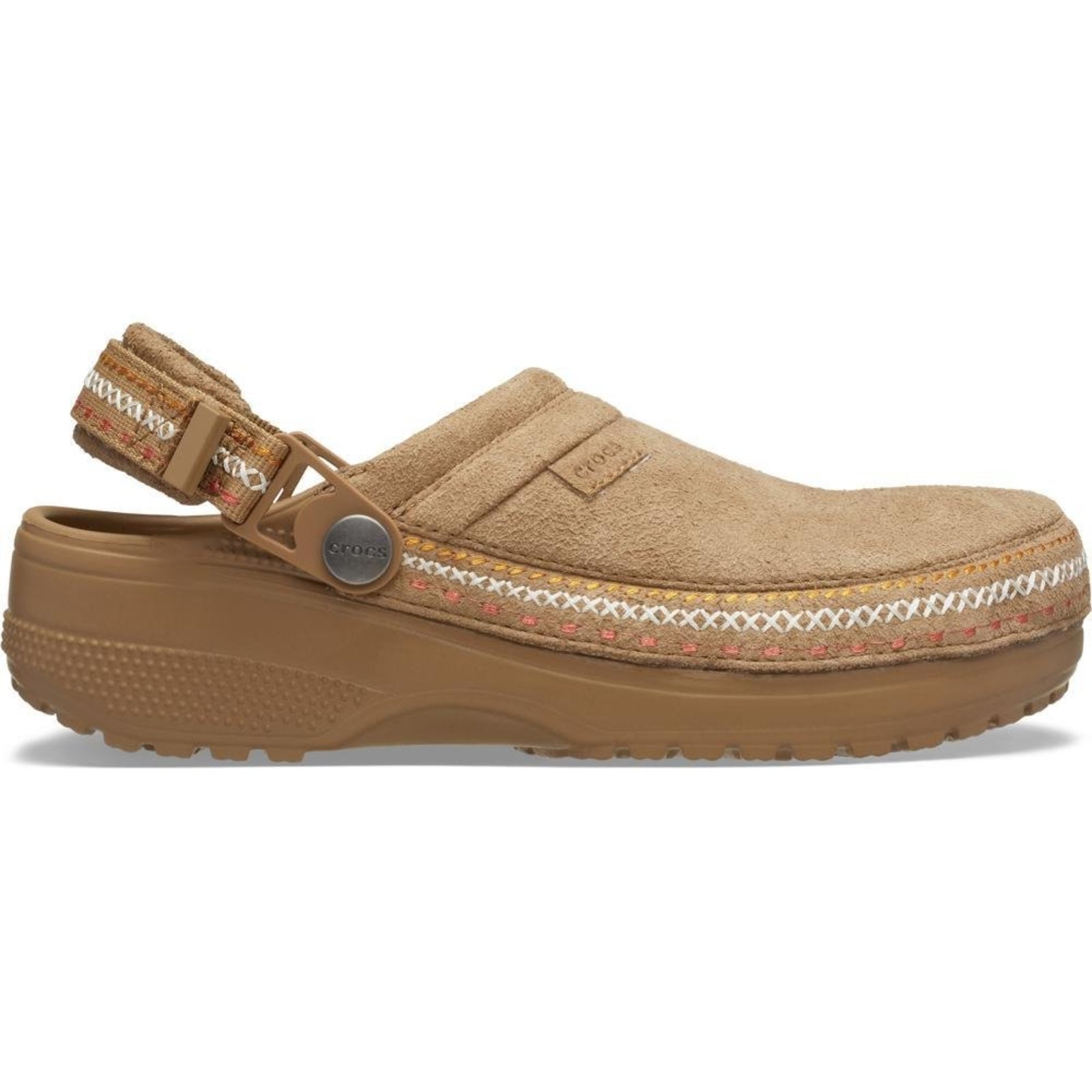 Sandália Crocs Classic Crafted Vegan Suede Stitch Sepia Marrom