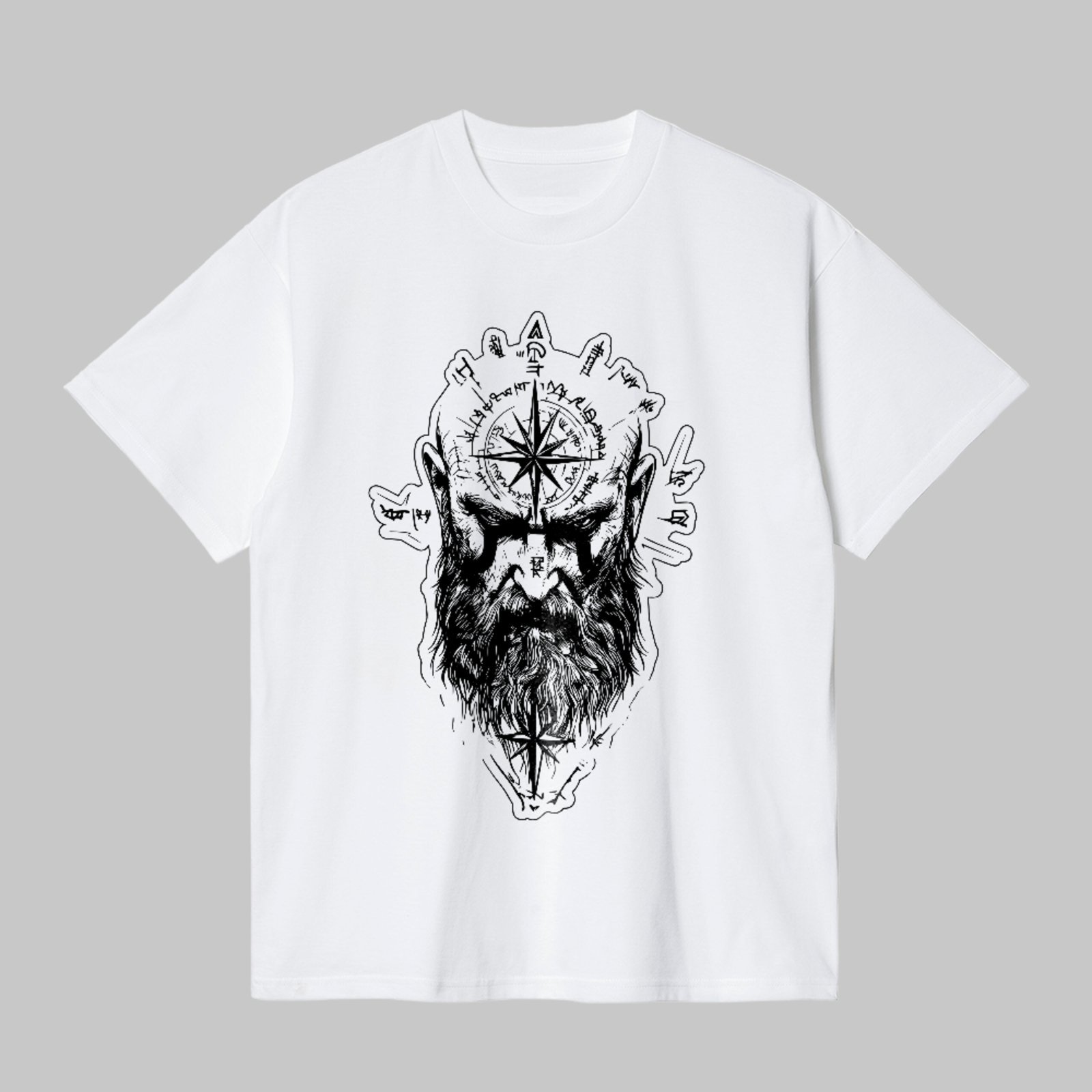 Camiseta Básica Kratos Guerreiro Spartano Mitologia Grega Unissex Branco