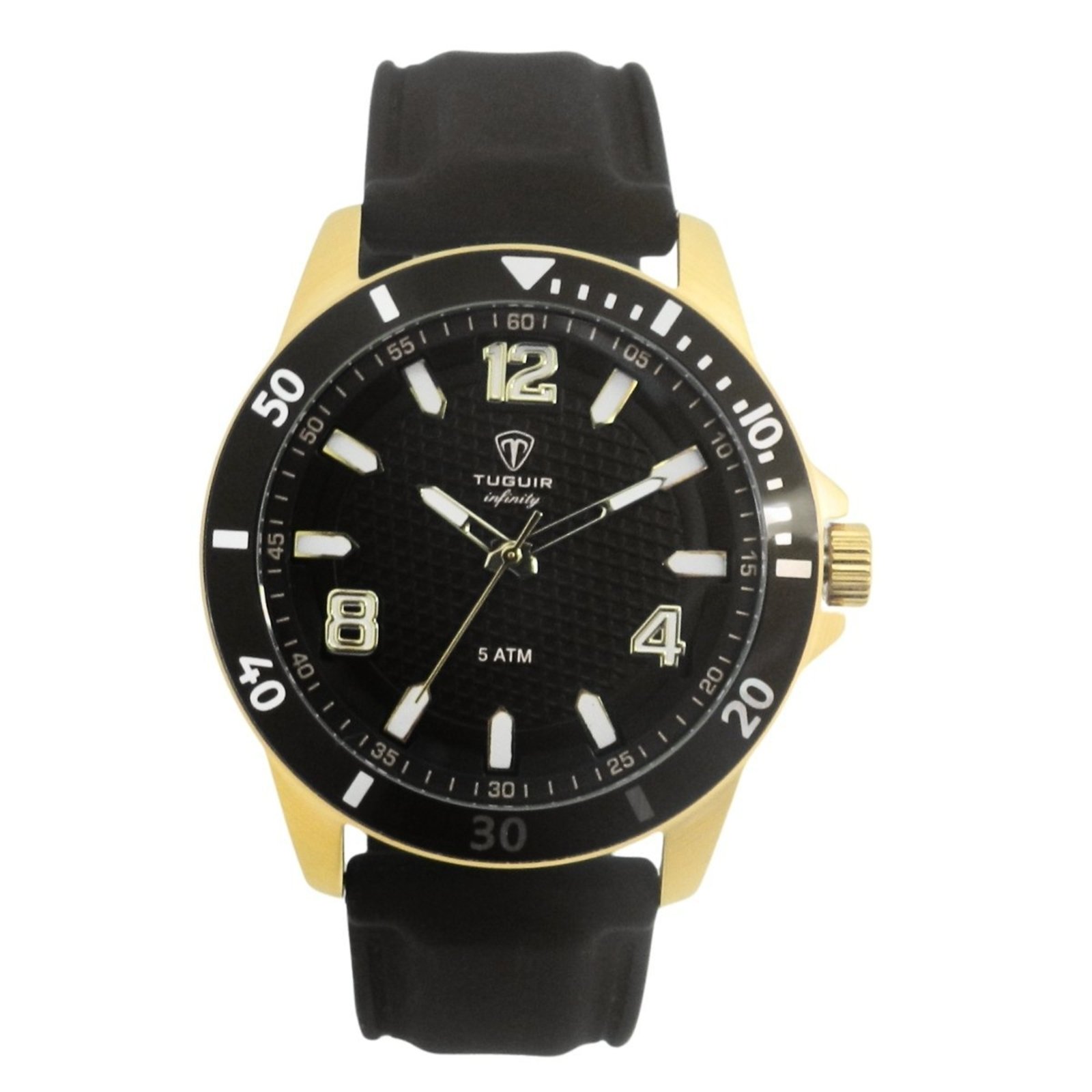 Relógio Masculino de Aço Tuguir Analógico Infinity 9169B Dourado e Preto
