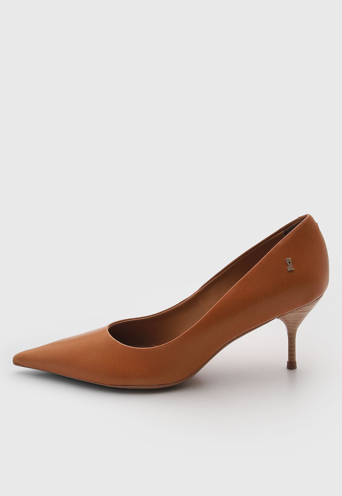 Scarpin Feminino Santa Lolla Couro Bico Fino Marrom