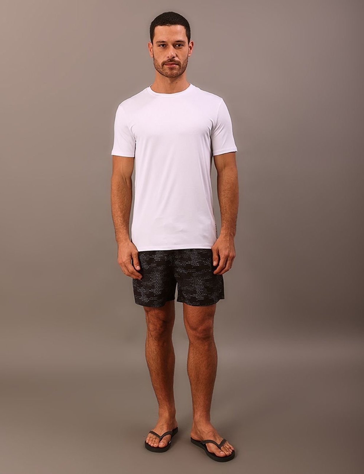 Camiseta Manga Curta Swimwear Masculino Uv - Branco Calvin Klein Jeans
