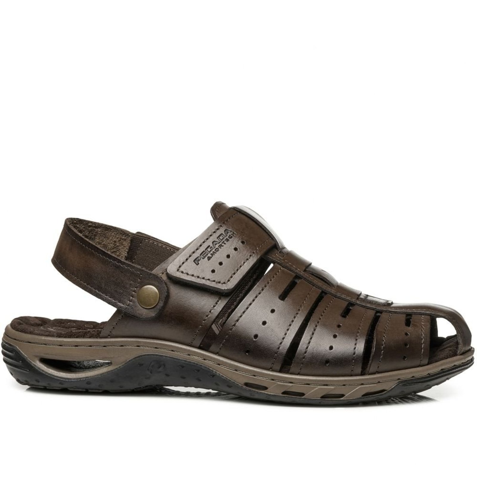 Sandália Pegada Masculina em Couro Cravo 131676-02 Sandália Pegada Masculina em Couro Cravo 131676-02 44