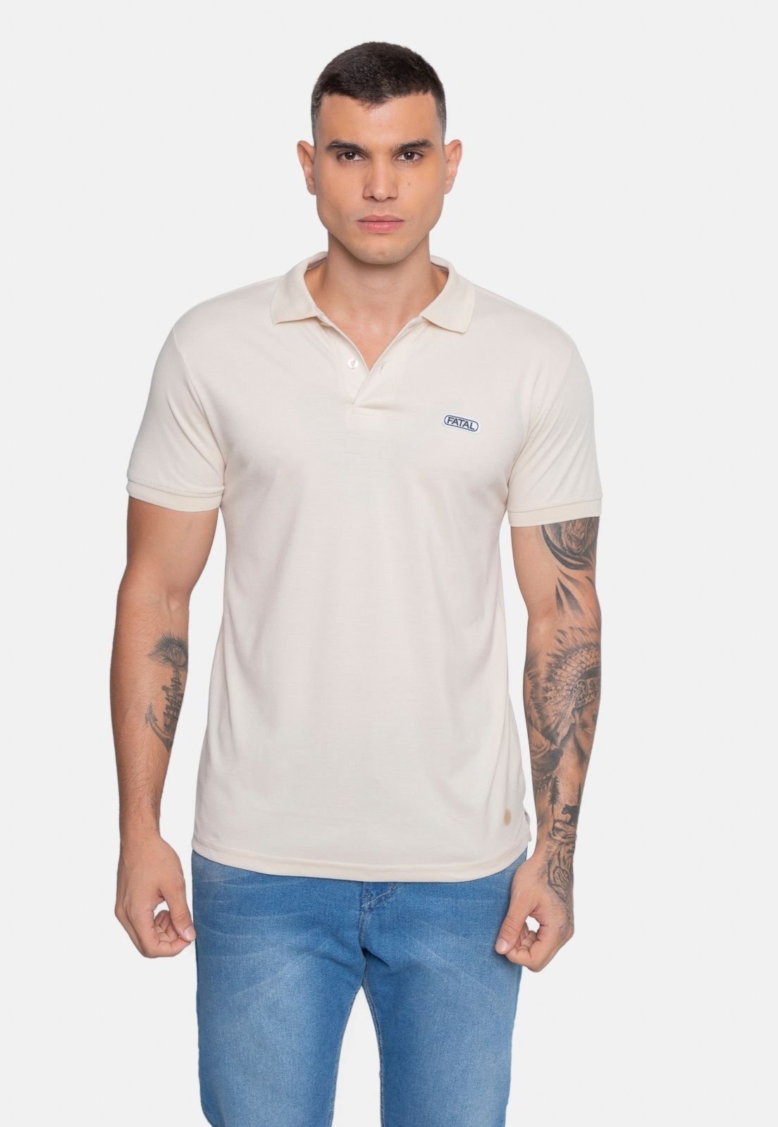 Camisa Polo Fatal Piquet Areia