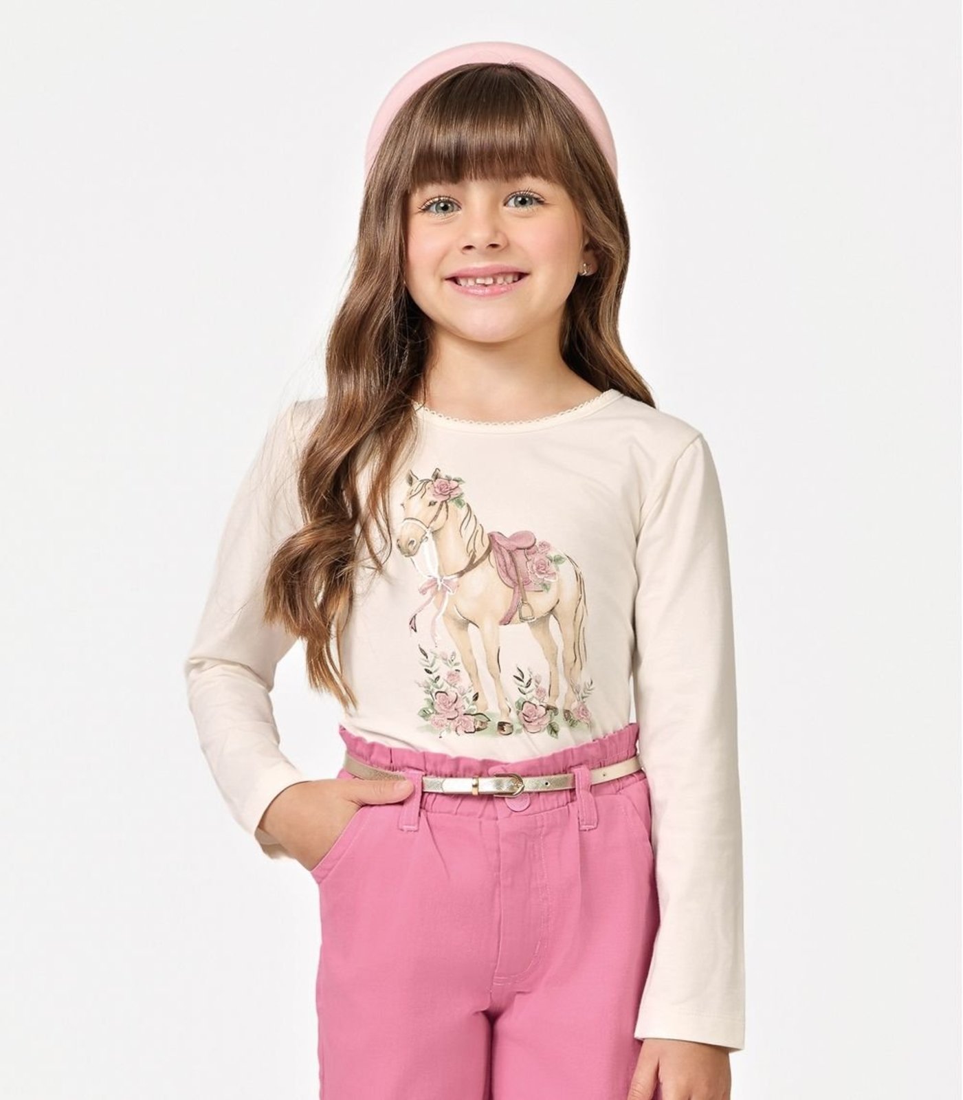 Infantil - Blusa Feminina Manga Longa Trick Nick Bege