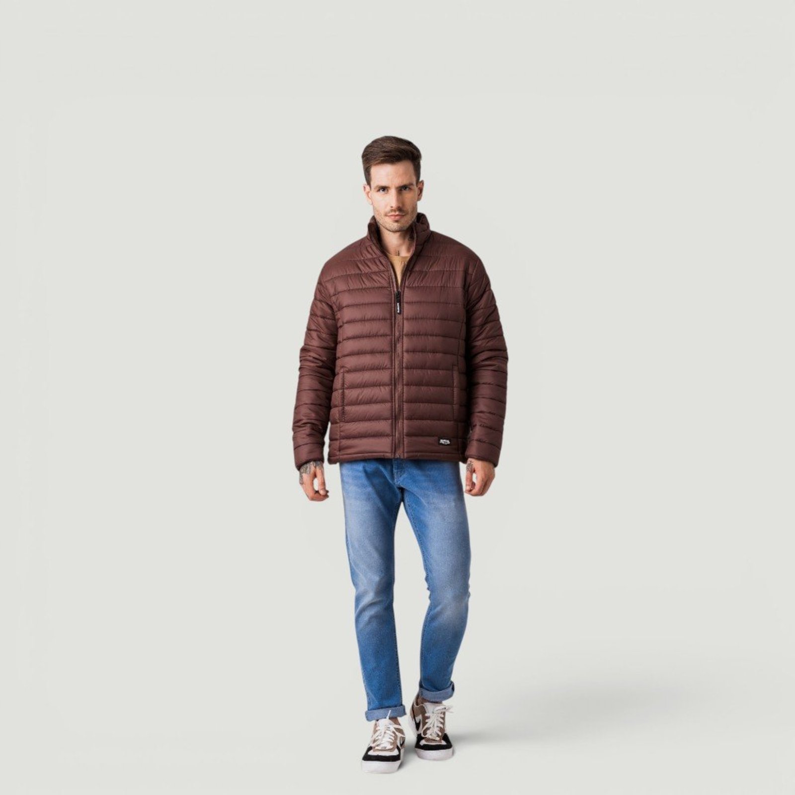 Jaqueta Puffer Masculina Endlees Rock e Soda marrom