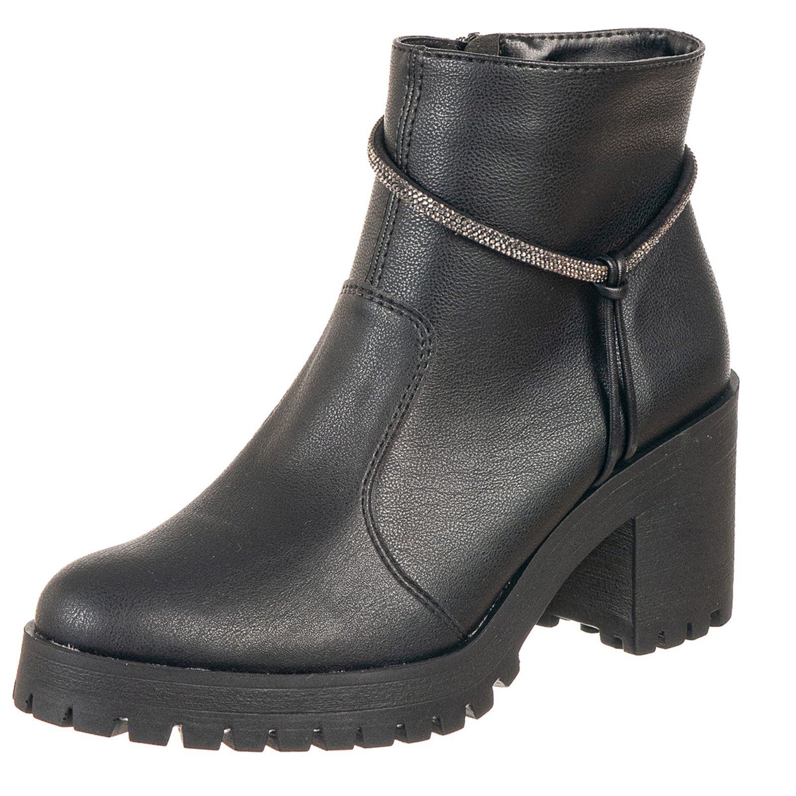 Coturno Feminino Via Birigui C/ Strass Brilhos Moda Conforto Preto