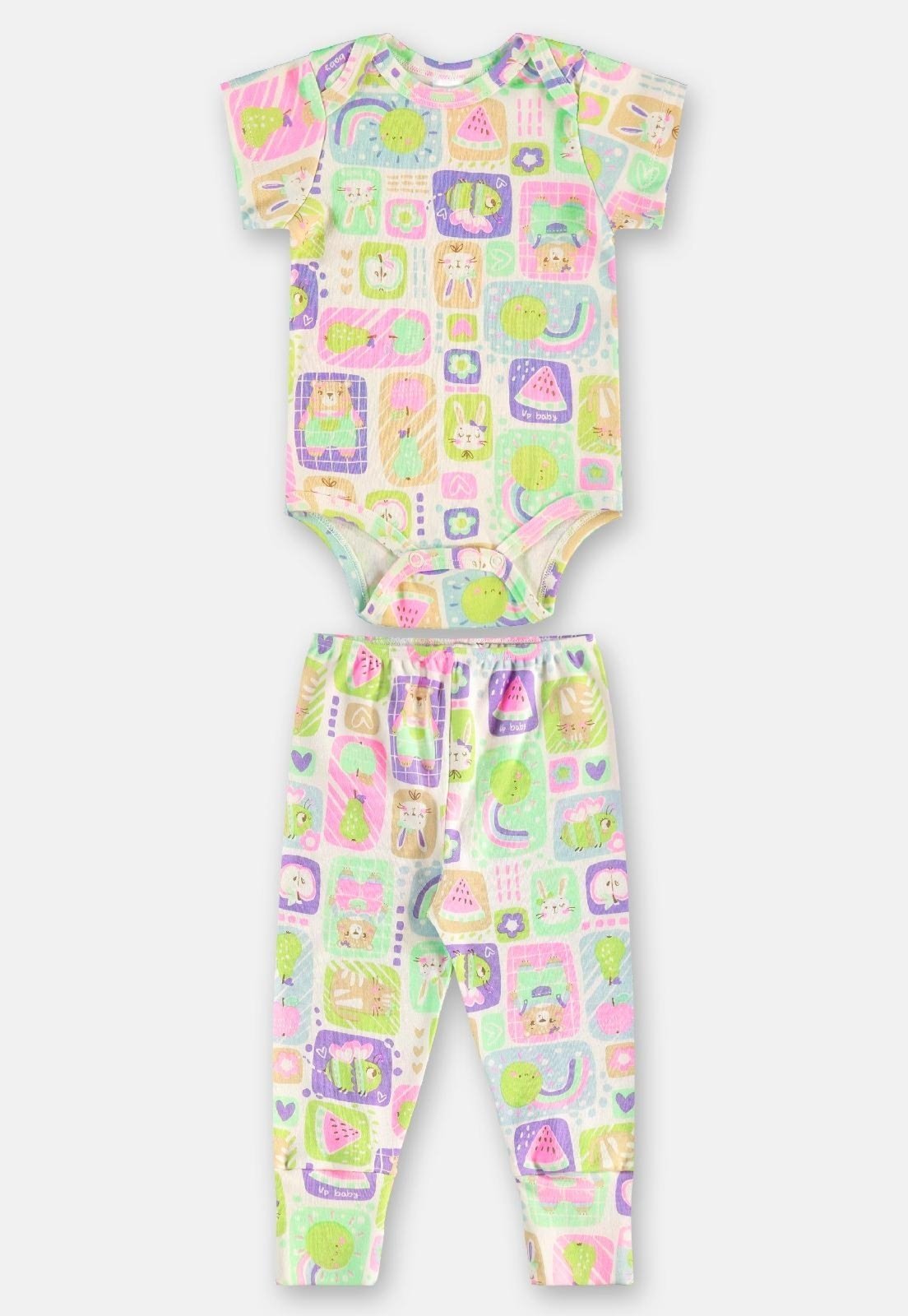 Infantil - Conjunto em Suedine Menina Up Baby Bege