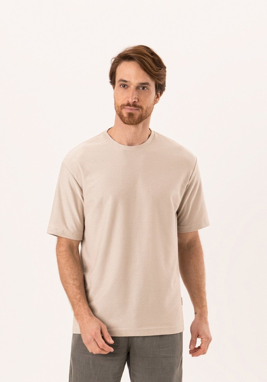 Camiseta Oversized Em Malha Texturizada De Algodão