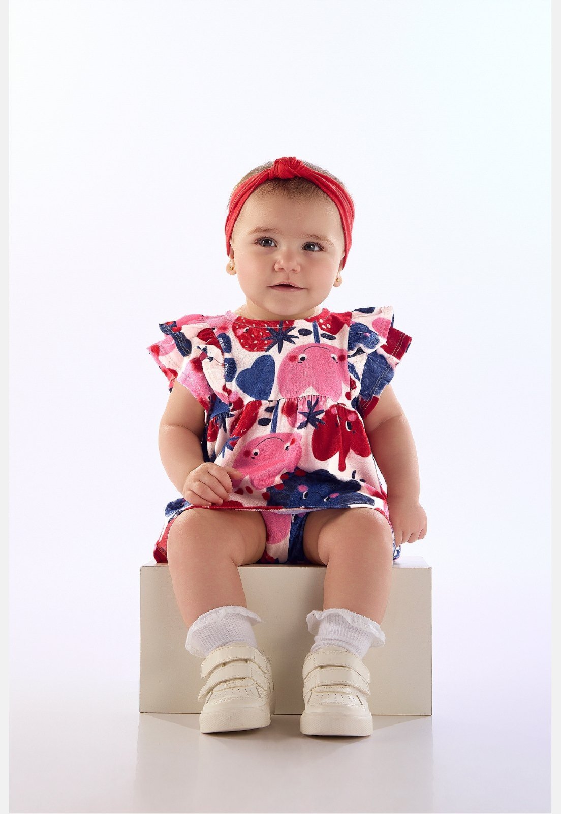 Infantil - Conjunto Tulipa Blusa Shorts Três e Já Branco