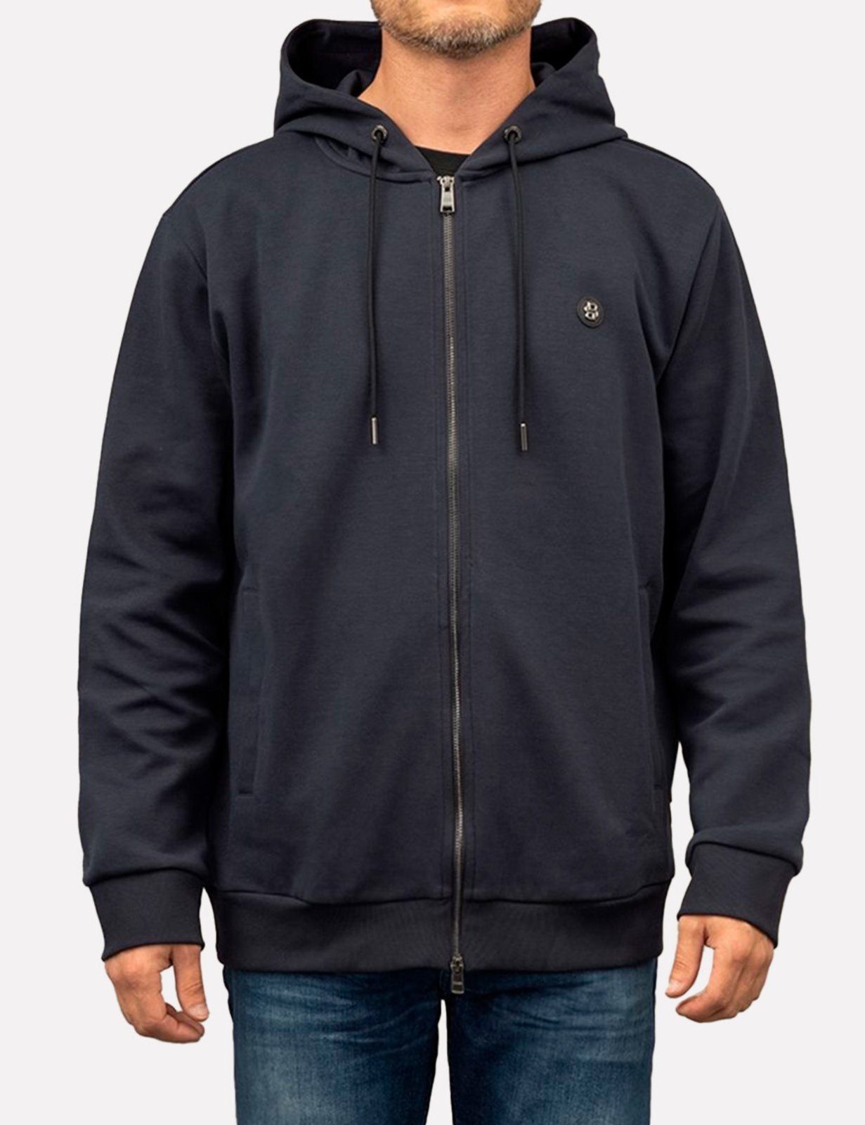 Jaqueta Hugo Boss Masculina Moletom Regular C-Spence 01 Azul Marinho