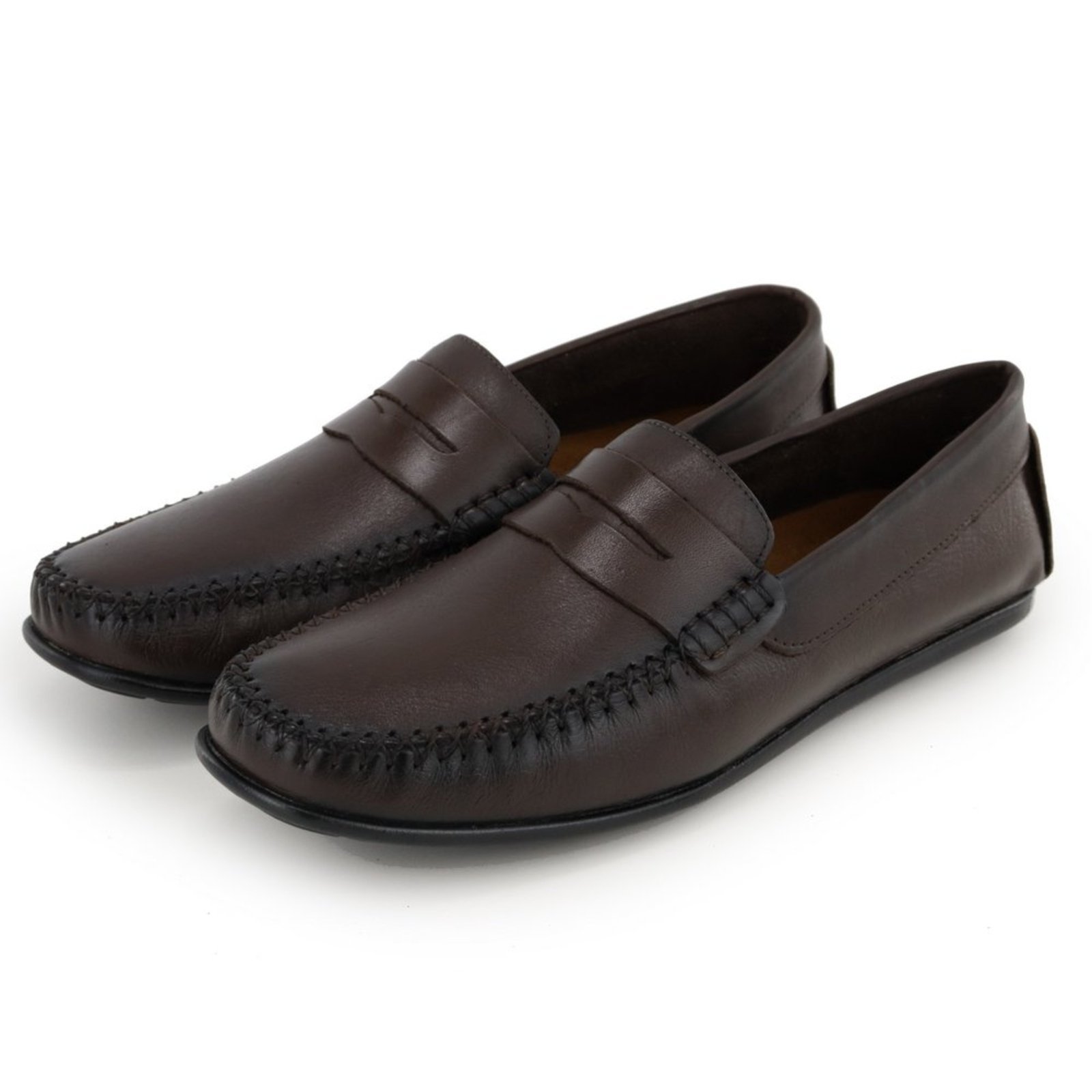 Sapato Mocassim Masculino Esporte Fino em Couro Café