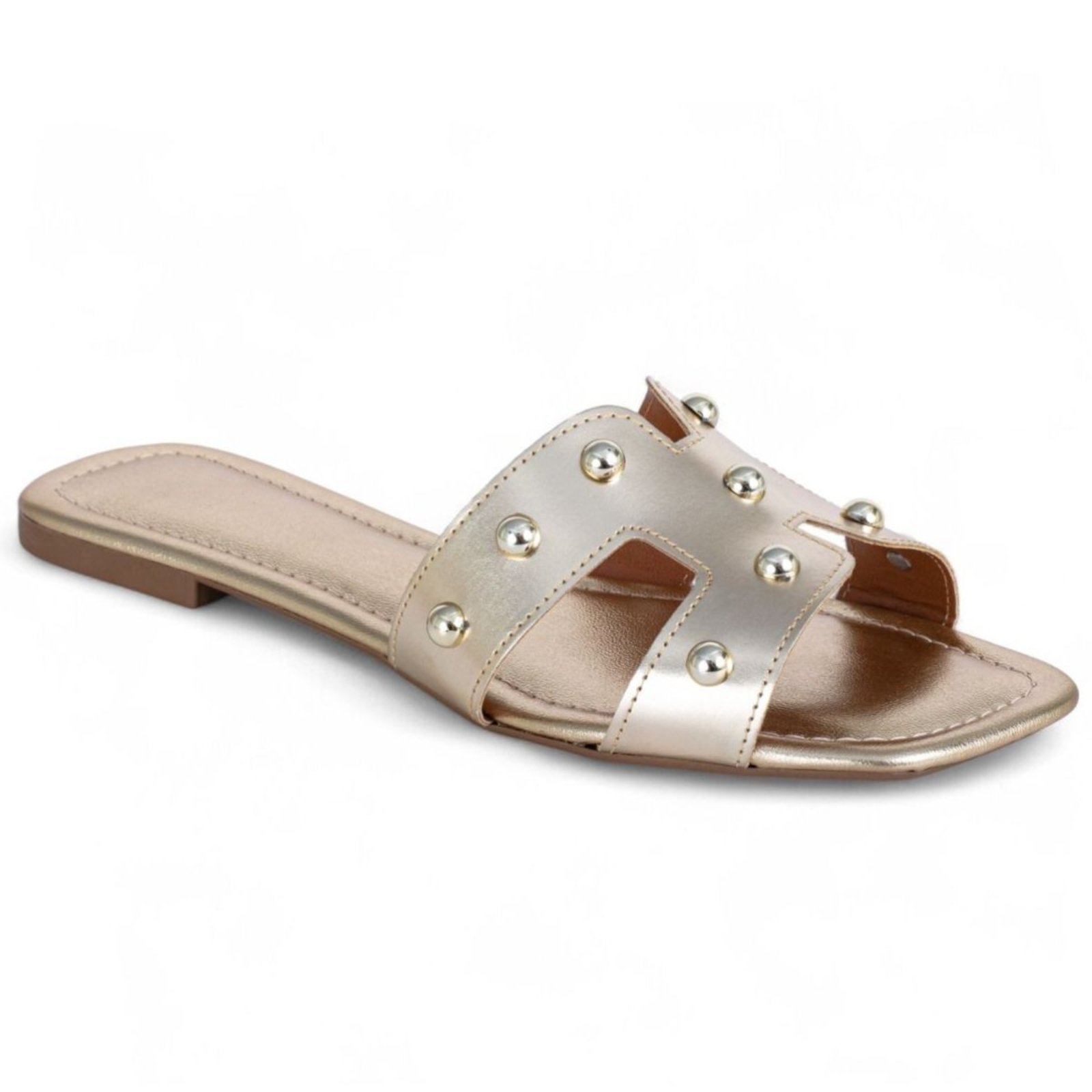 Sandália Rasteira Feminina Rasteirinha Mr Try Shoes Modelo H Leve Básica Dourado