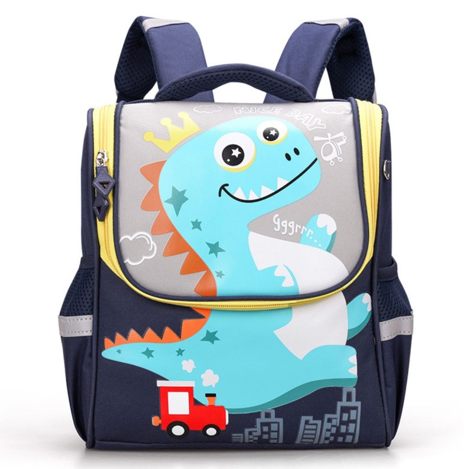 Infantil - Mochila Escolar Menino Menina Dinossauro Gatinho de Costas Star Shop Azul