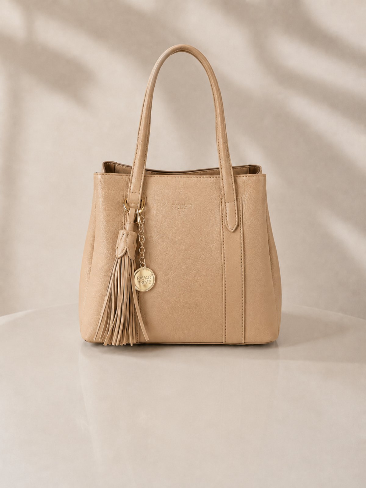 Bolsa Feminina D Bell Outlet Fashion Estruturada Bege
