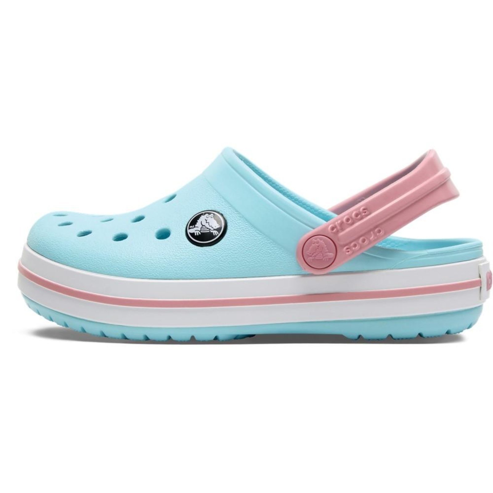 Vista 3 Infantil - Sandália Crocs Crocband Clog t Ice Blue/White - 22 Azul azul blue Crocs azul blue
