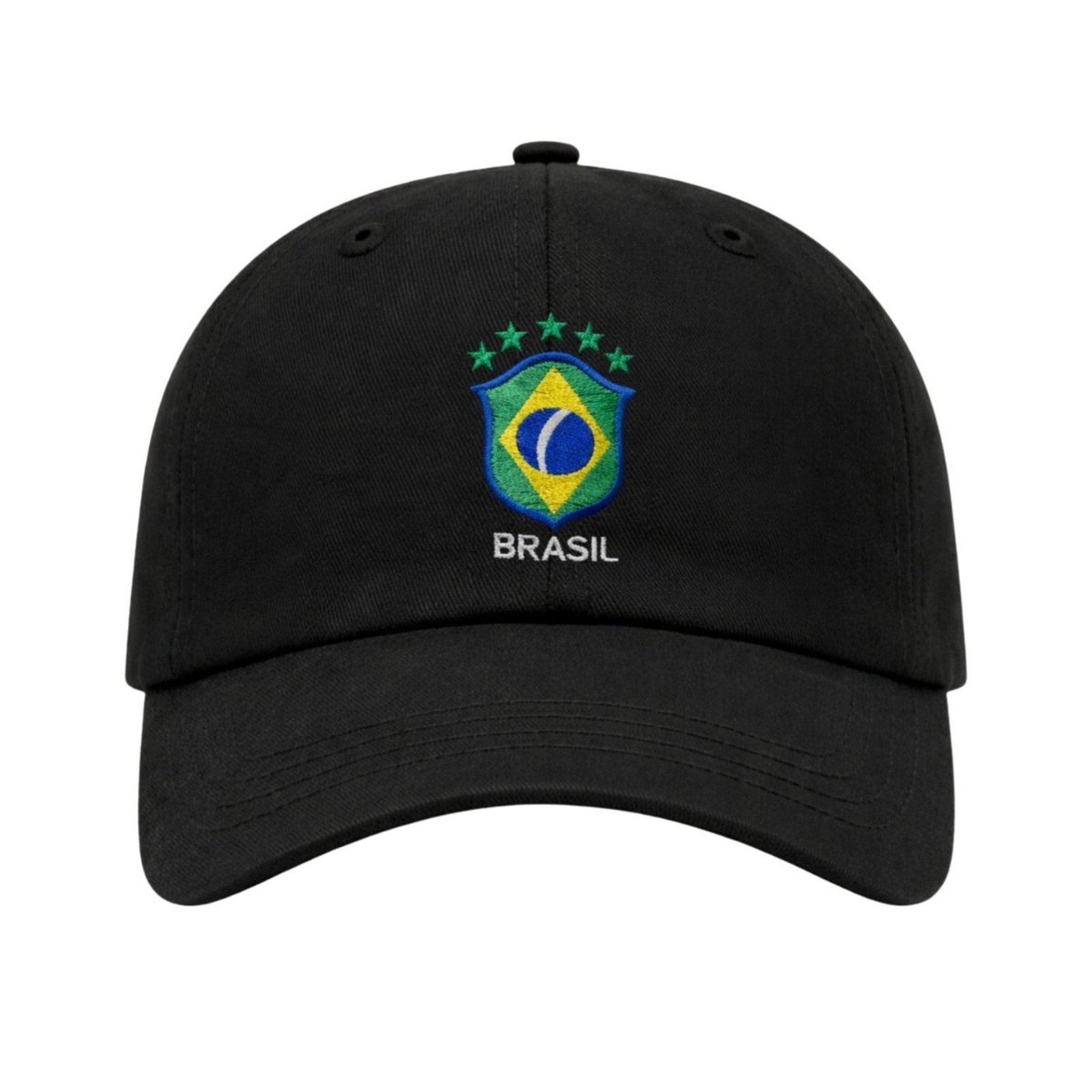 Boné Aba Curva com Ajuste Moderno Confortável Brasil Bordado