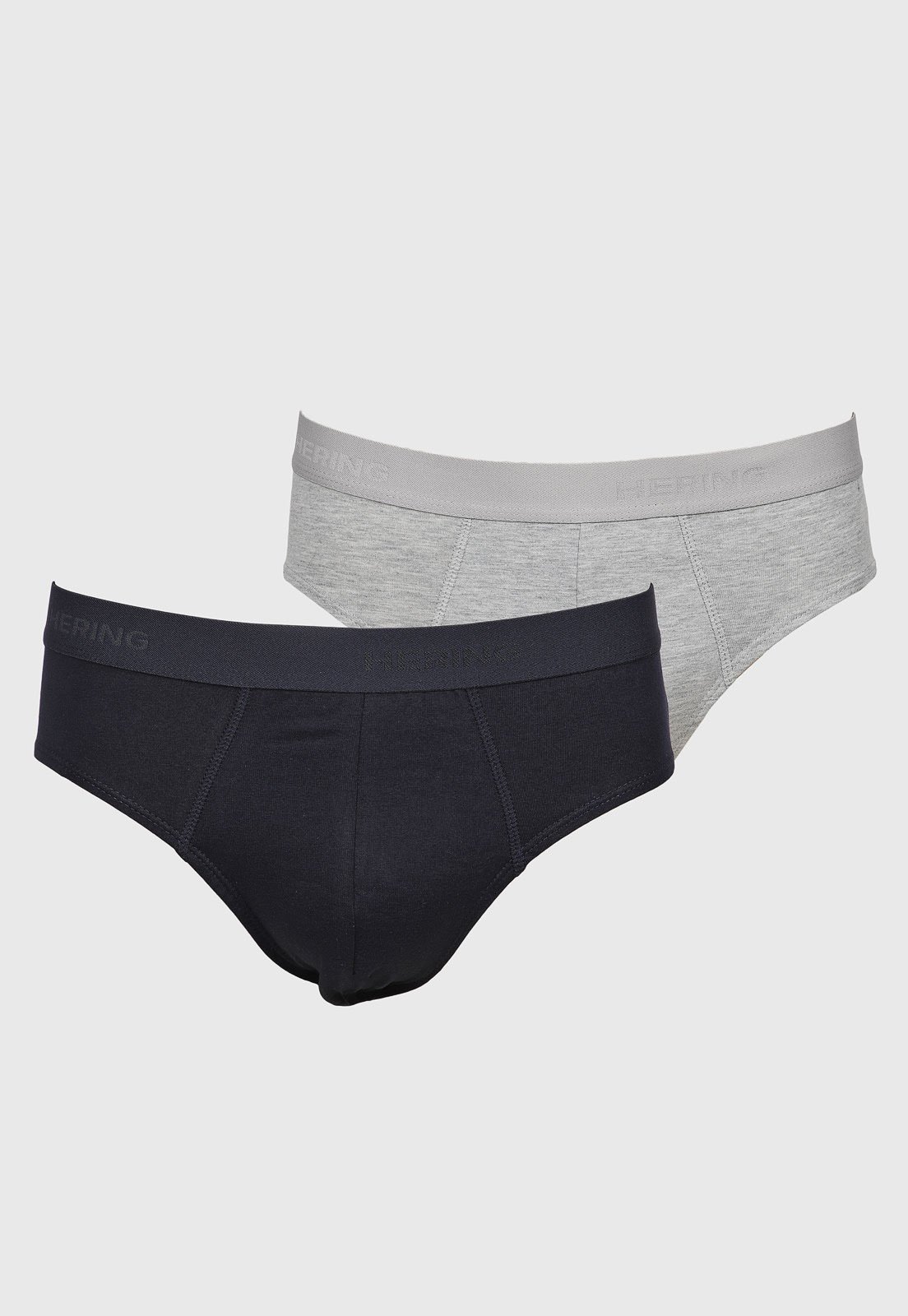Kit 2 Cuecas Slip Hering Cintura Média Cinza