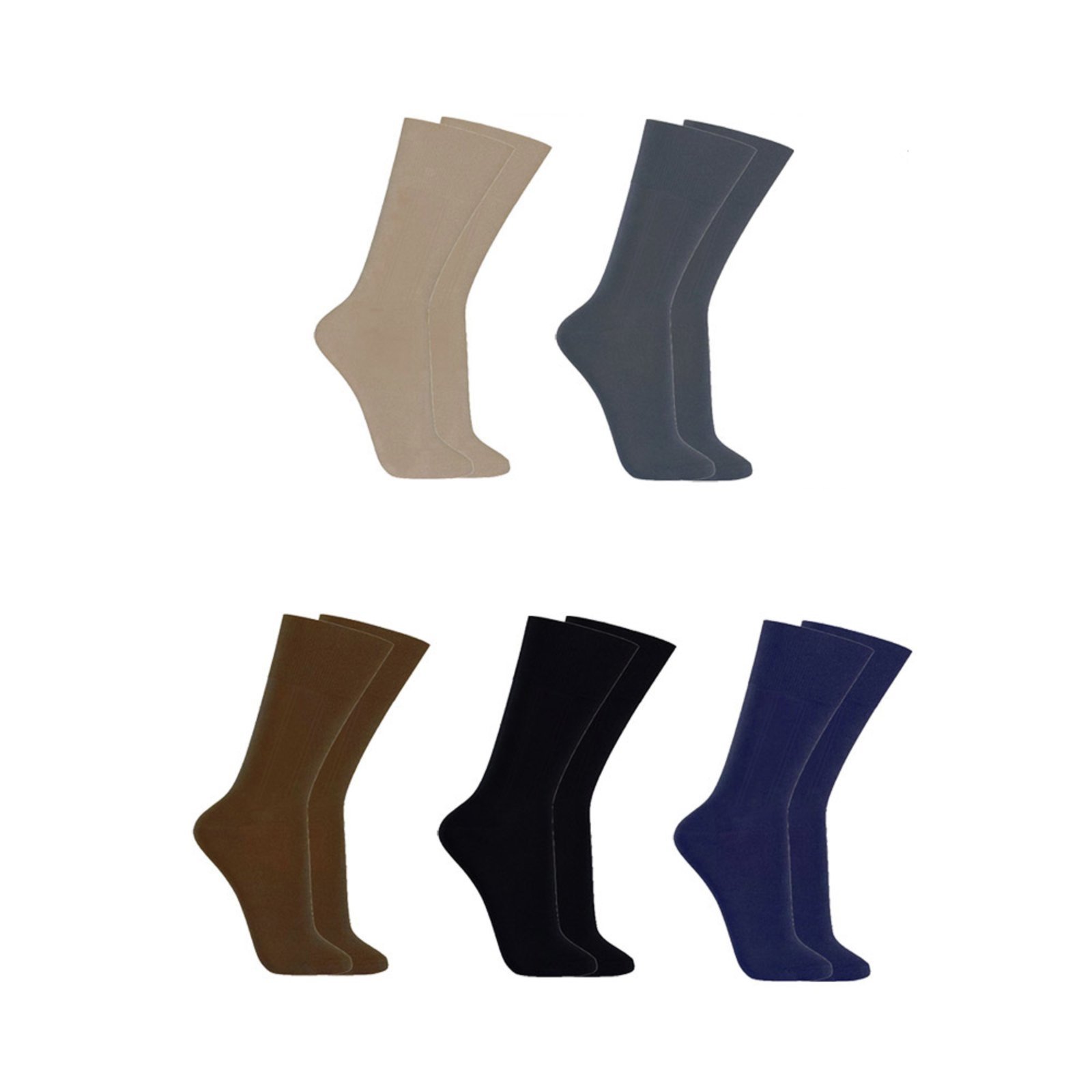 Vista 2 Kit Com 5 Pares de Meias Sociais Microfibra - Sortido Colorido QLC SPORT multicolorido QLC SPORT multicolorido