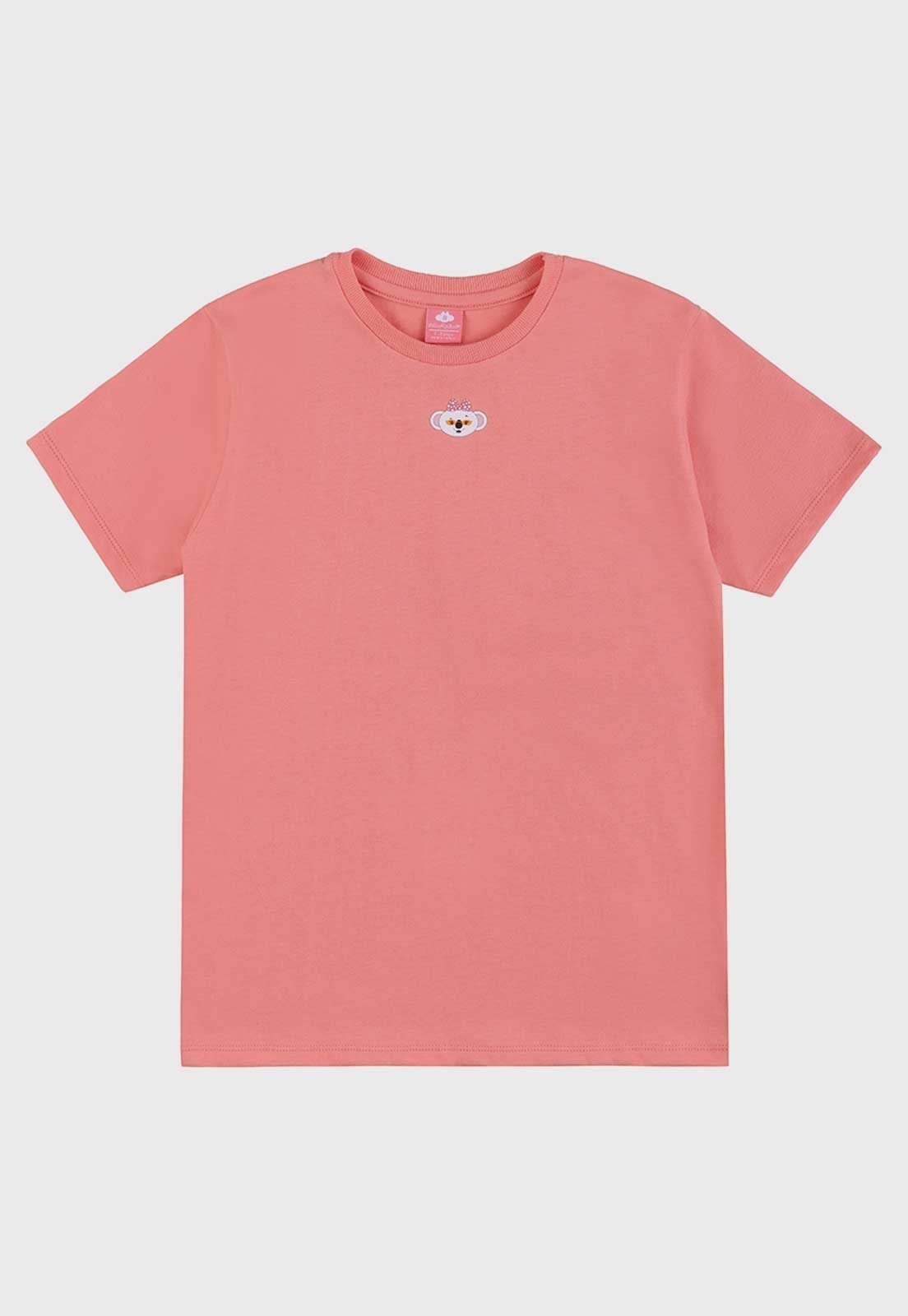 Infantil - Camiseta Lilica Ripilica Estampa Macaco Rosa