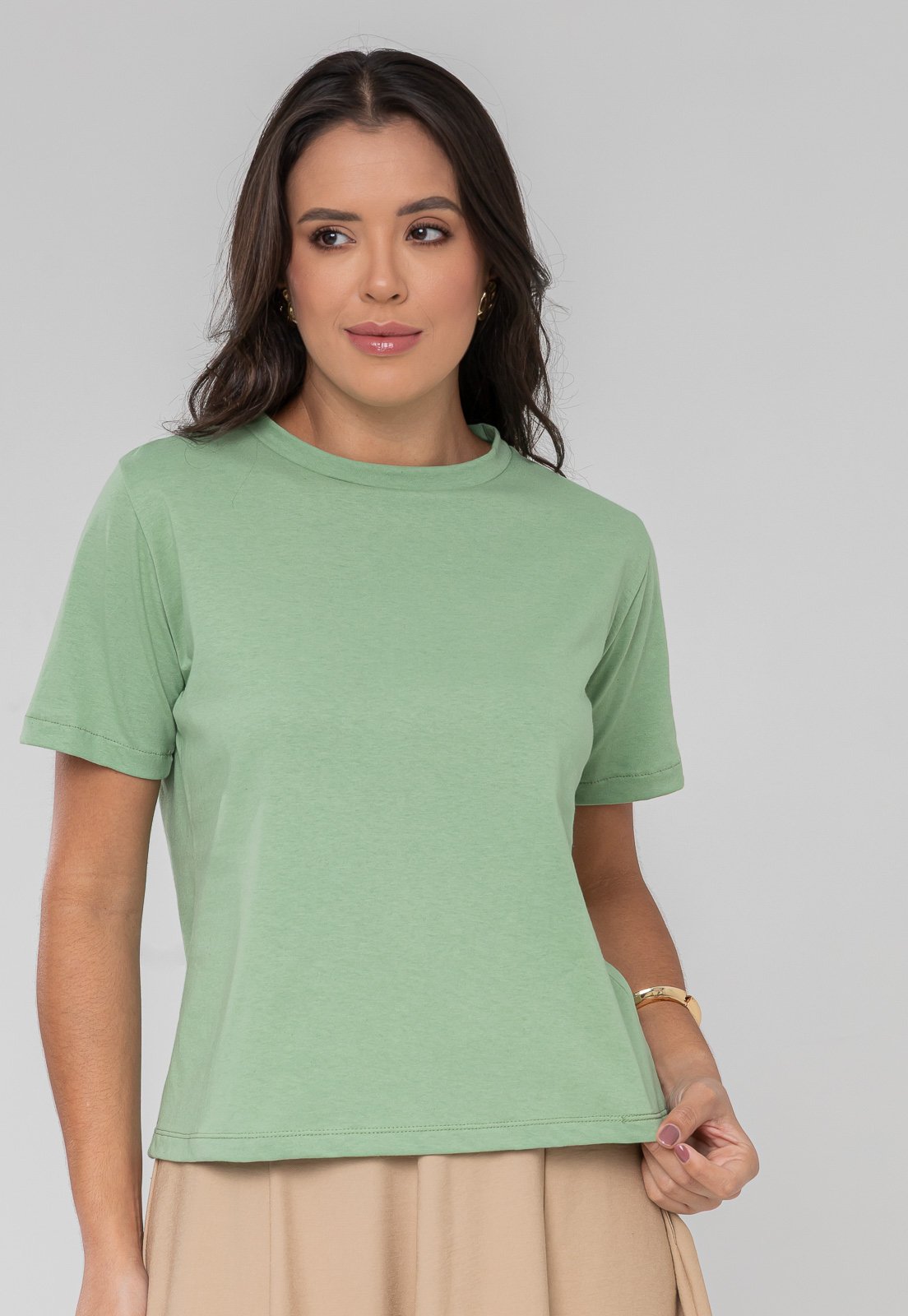 Vista 3 Camiseta Aura Joyce Malha rosê Aura rosê