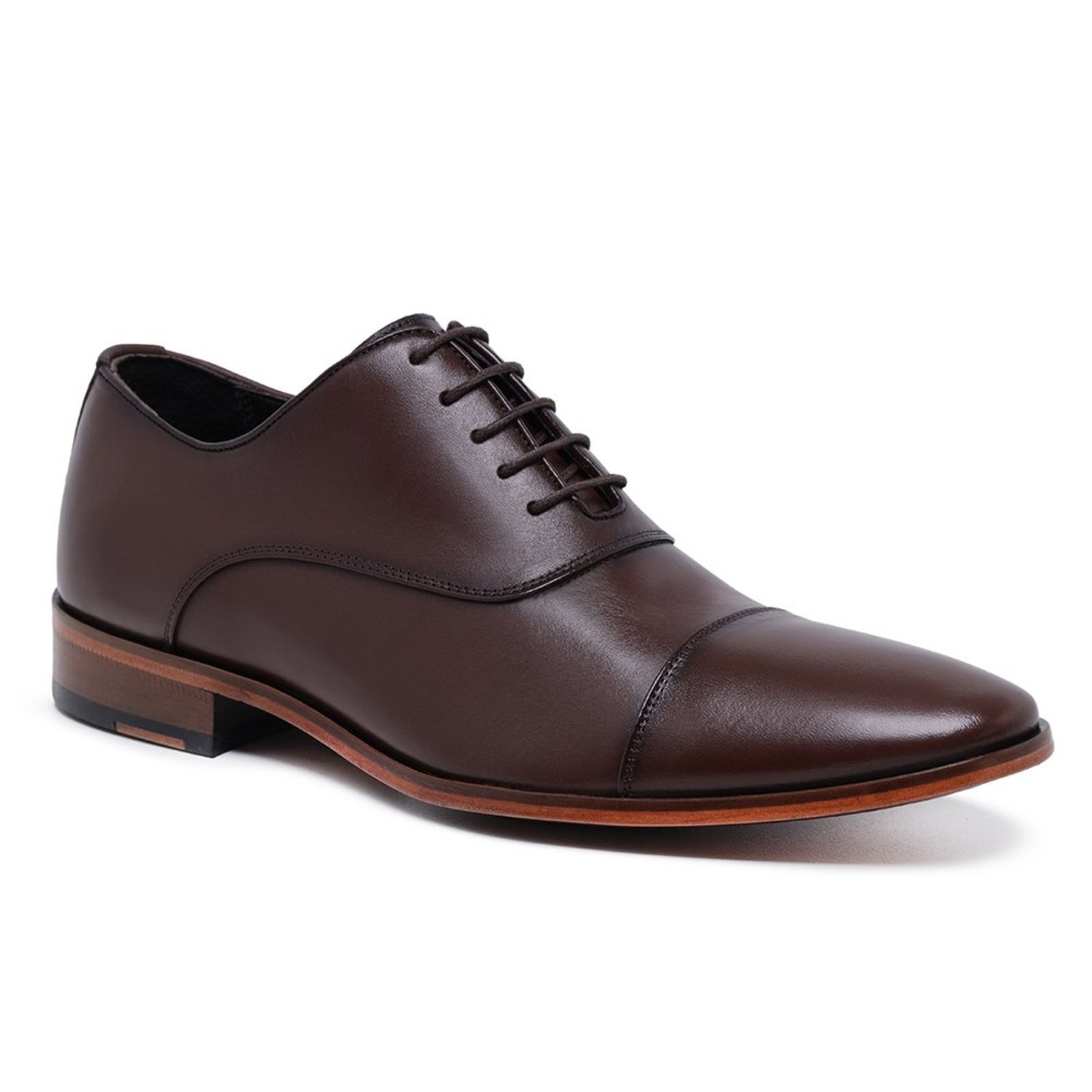 Sapato Social em Couro Marrom Oxford Malbork Sola Couro 124M