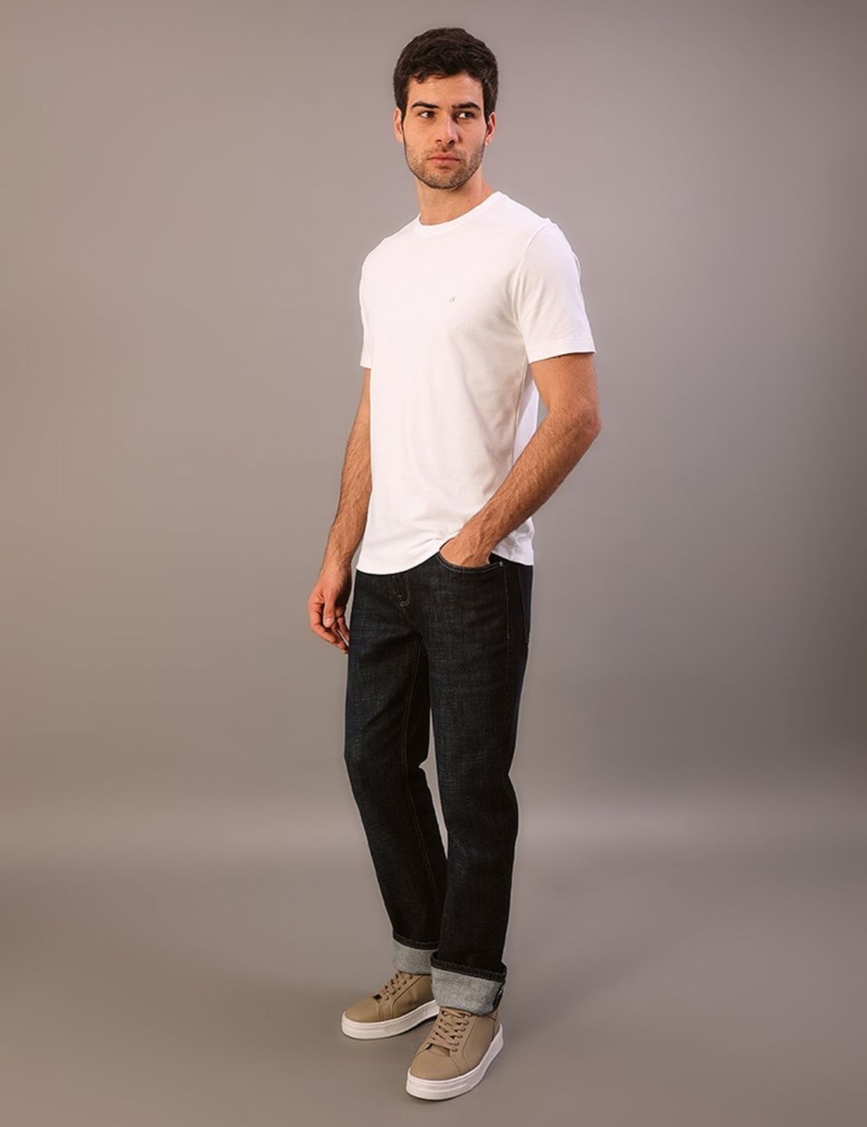 Camiseta Mc Ck Masc Pima - Branco Calvin Klein Jeans